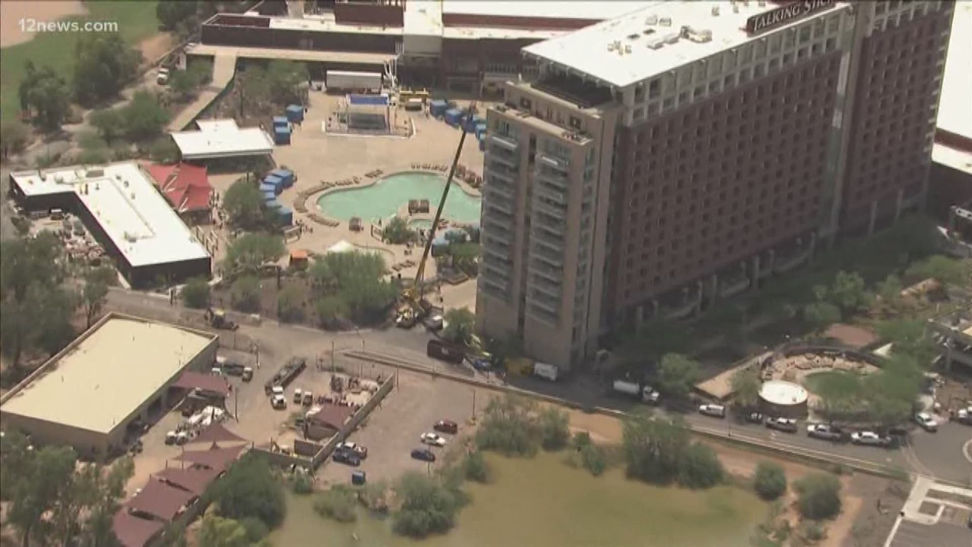 A powerful monsoon storm took out the power at Talking Stick Resort over the weekend. Many people were in the middle of their games when it happened. Power is still out and the resort isn't expected to re-open until Sunday.
