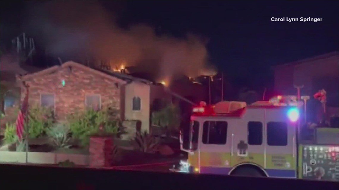 Arizona home burns after possible lightning strike
