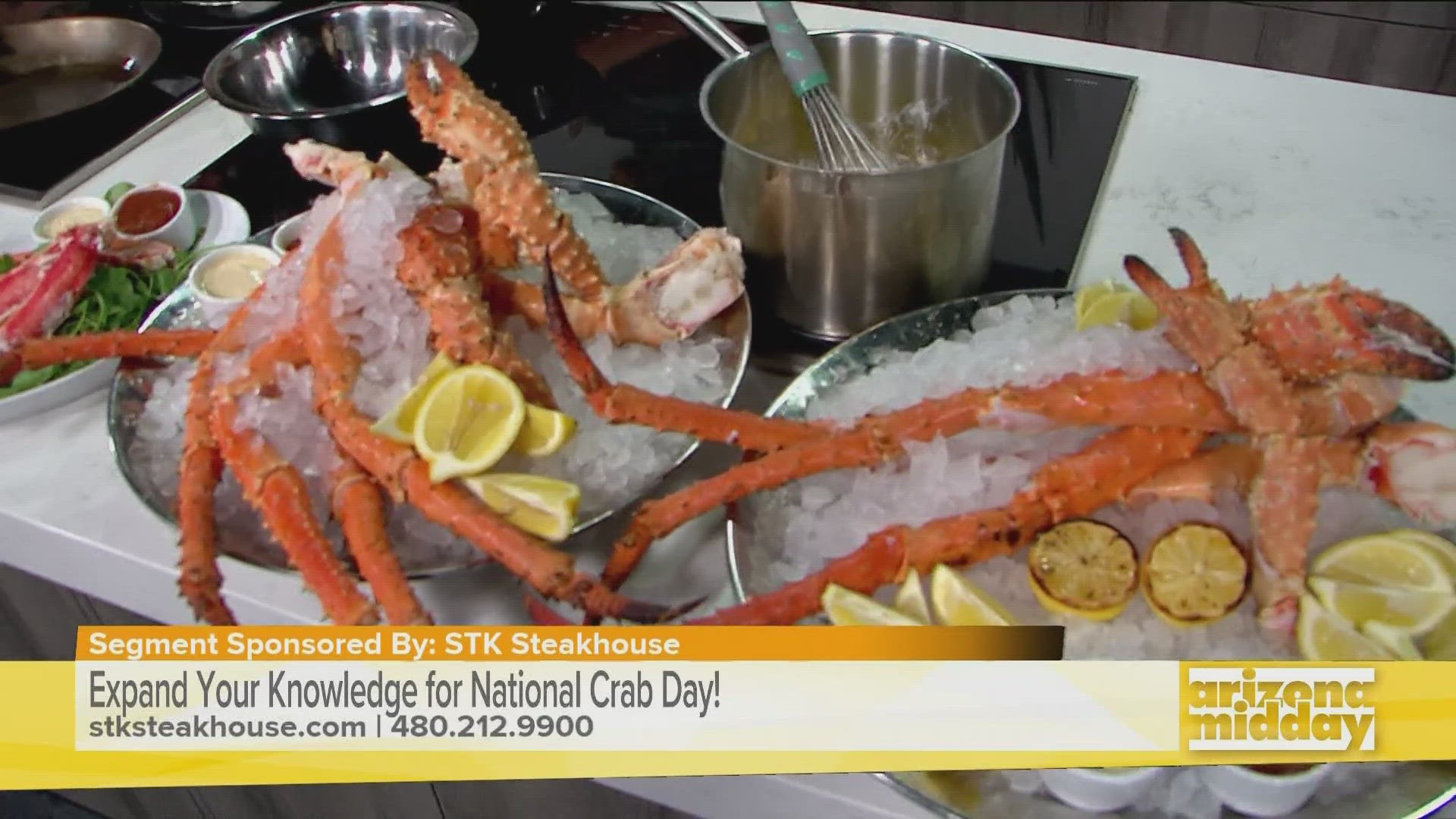 Chef Sia Seifi at STK Steakhouse cooks up several dishes to enjoy on National Crab Day, and tells us about the types of crab and regions they come from.