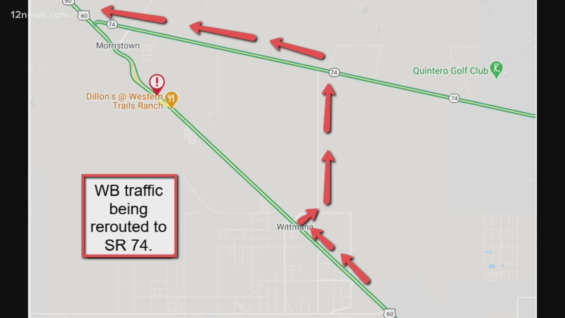 The crash happened around 10:25 p.m. on the westbound lane of US-60 near Morristown, about 55 miles northwest of Phoenix.