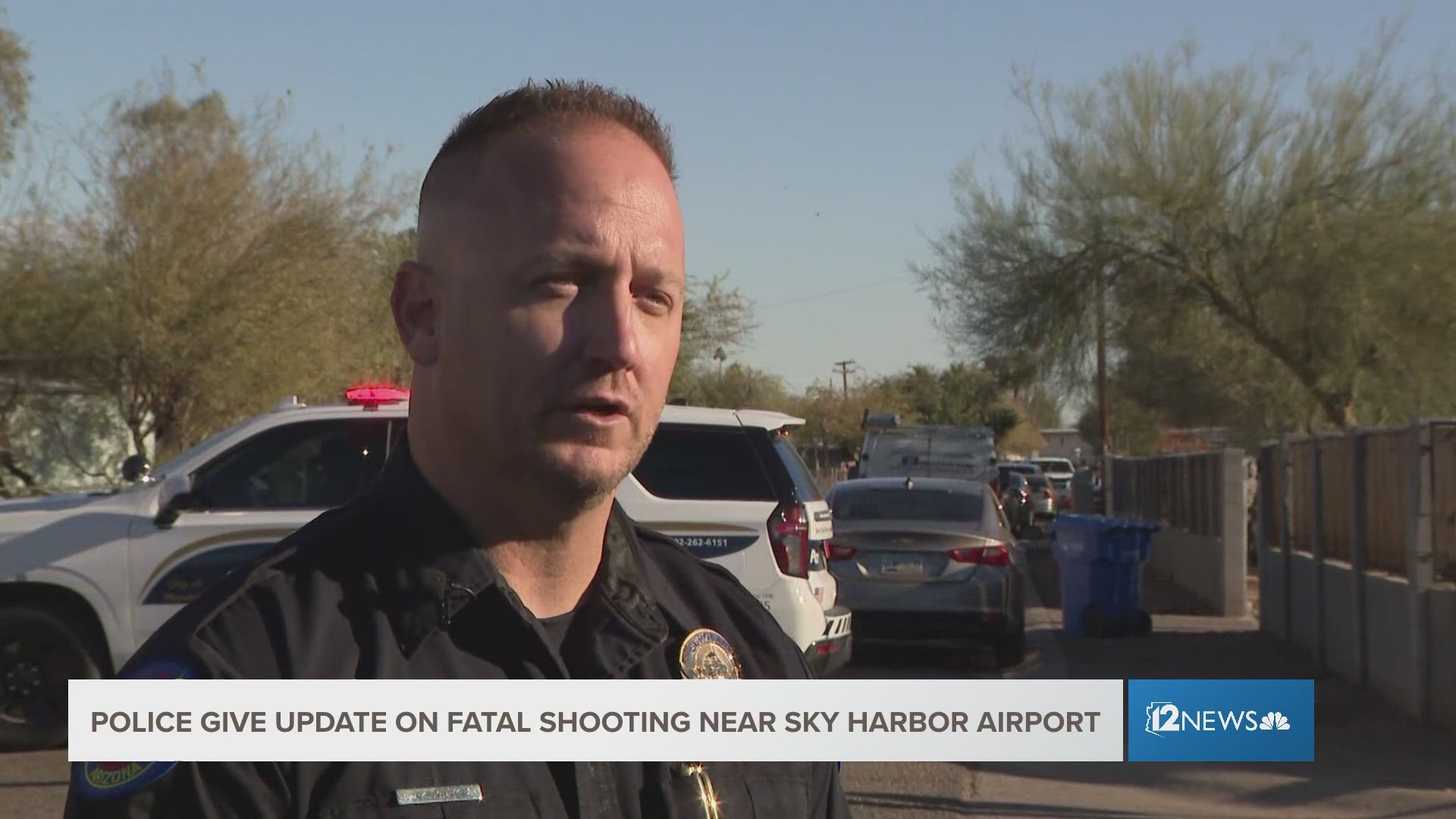 Phoenix police give an update on a shooting that left a suspect dead near Sky Harbor on Thursday.