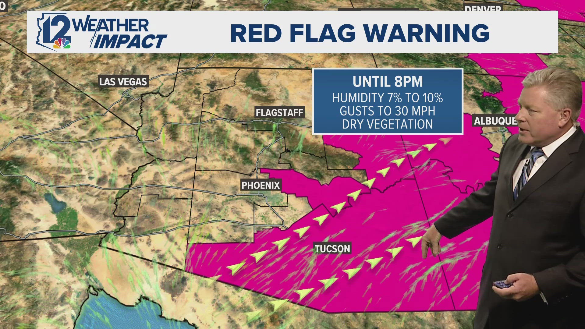 Low humidity and high winds are increasing the chances for fires in parts of the state. 