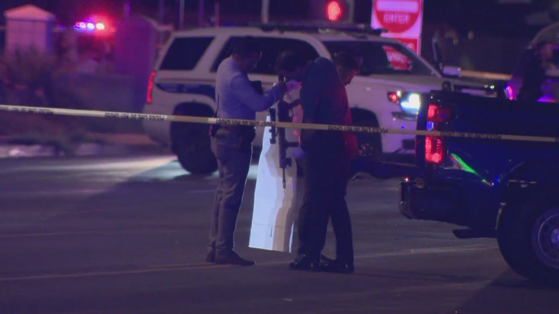A man who was shooting a gun while driving through downtown Phoenix was shot by police officers, according to officials with the city's police department. 
