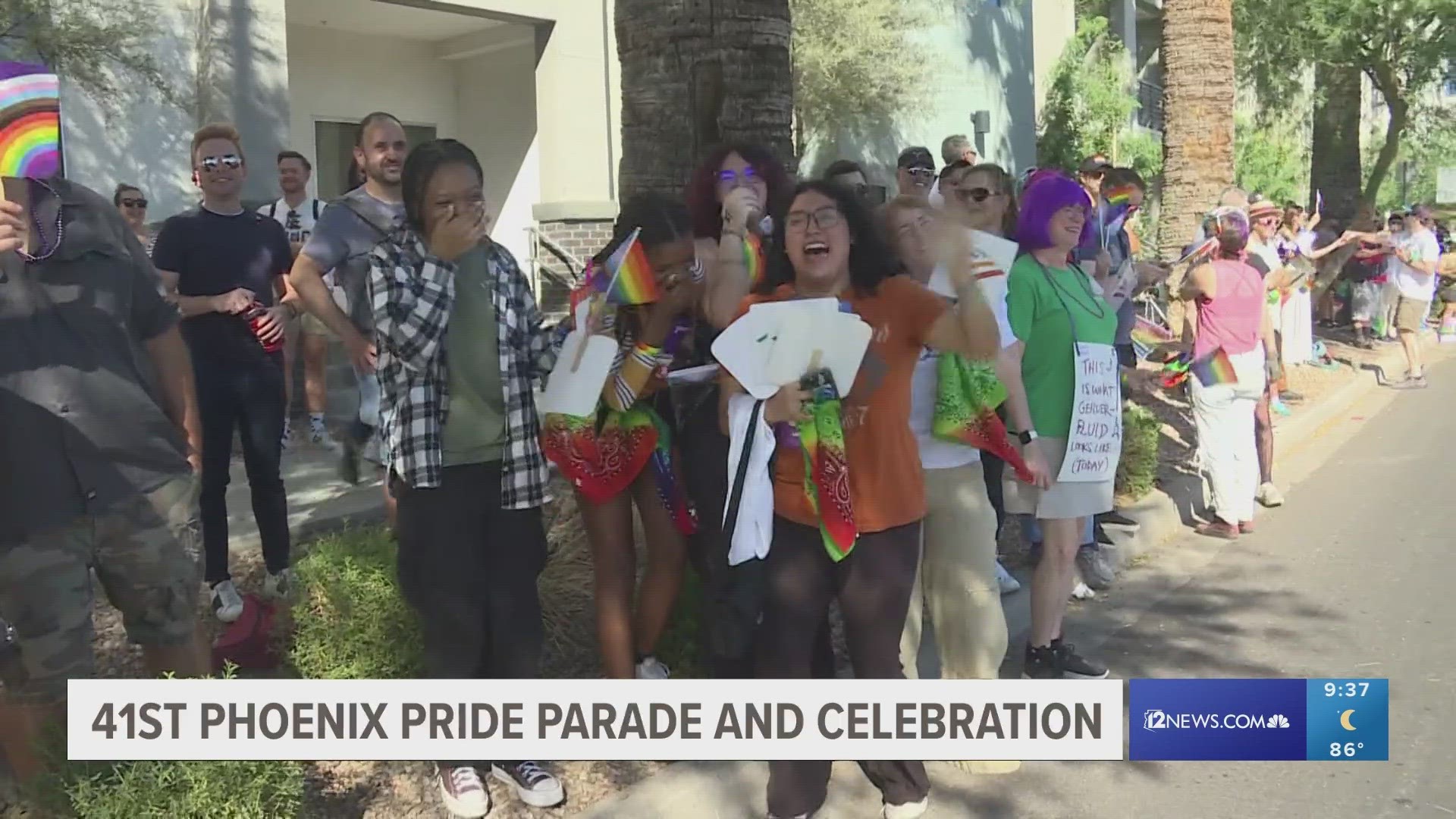 Around 2,000 people came to participate in the 2023 Phoenix Pride Parade while thousands more came to watch, dressing up, waving flags, fans, and balloons.