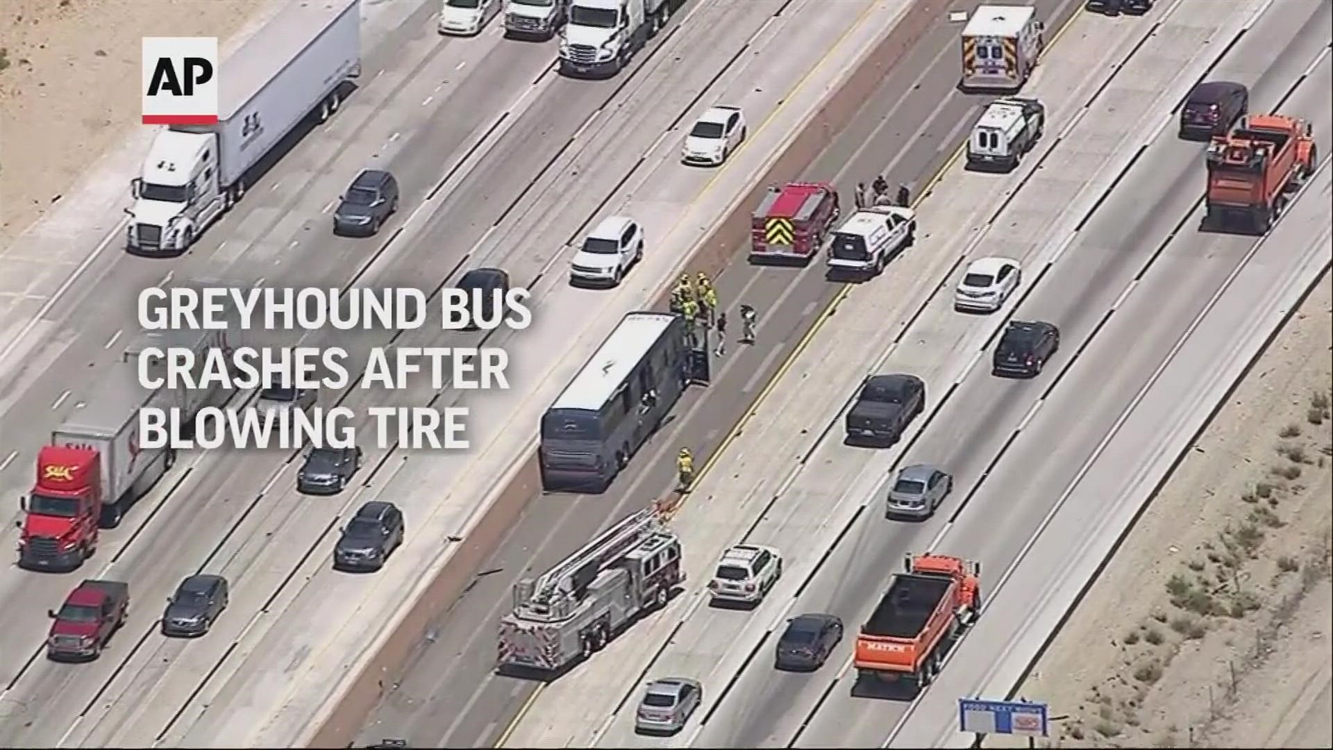 Highway Patrol Officer Jason Montez says there were 33 people aboard the bus when it crashed in Banning, about 90 miles east of Los Angeles.