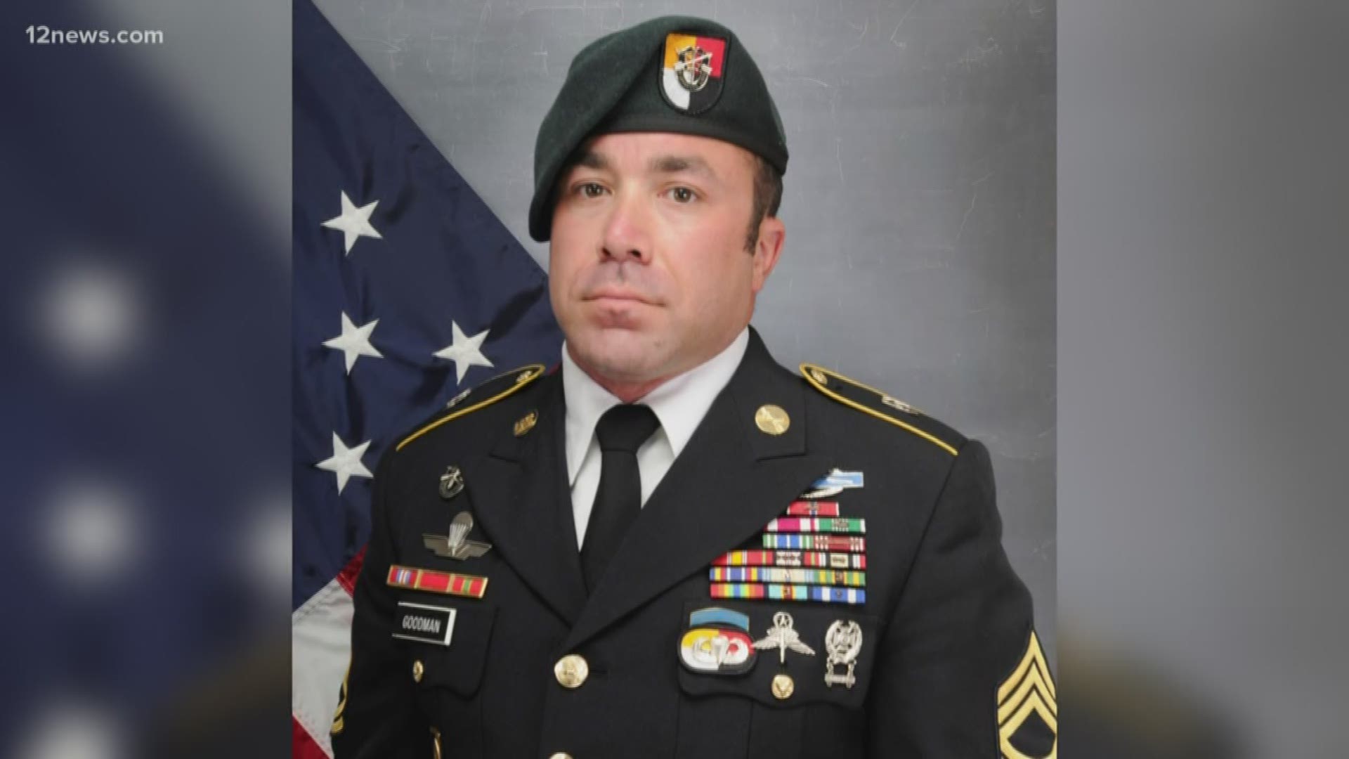 Master Sgt. Nathan Goodman was identified as the soldier who died during free-fall training near Eloy Tuesday. The 36-year-old was in Arizona from North Carolina.