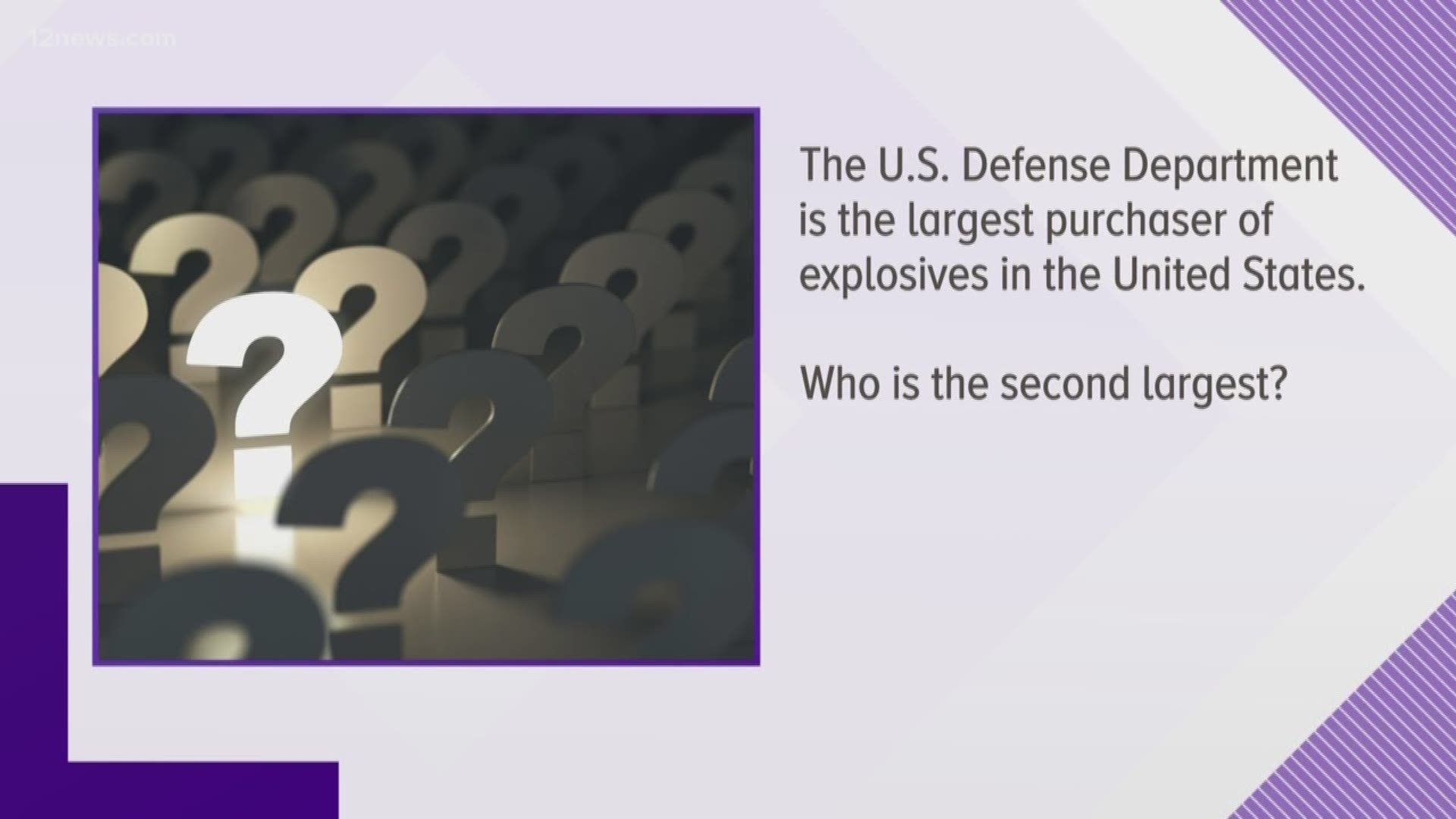 The U.S. Defense Department is the largest purchaser of explosives in the United States. Who is the second largest?