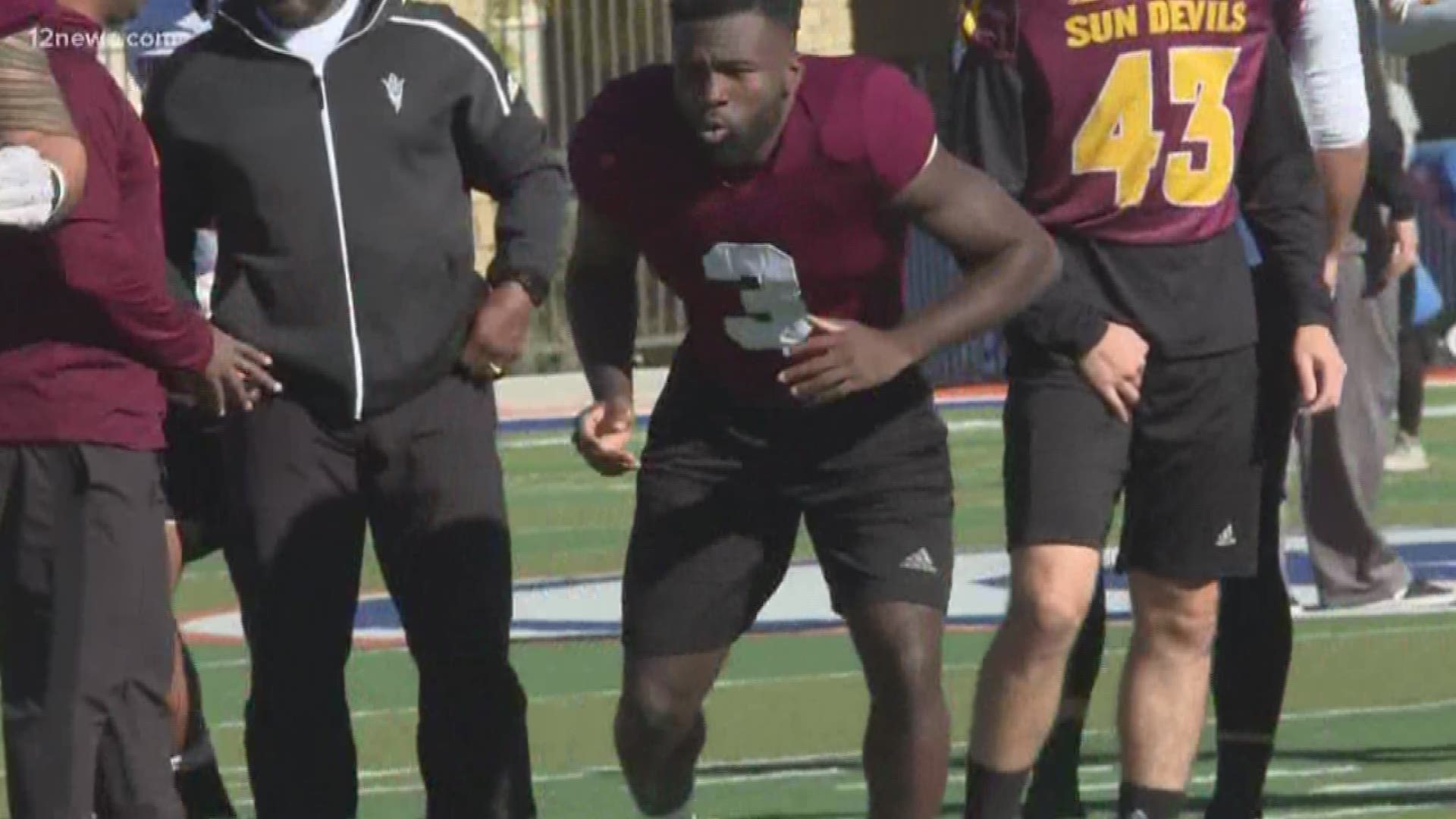 The Sun Devils are in Vegas prepping for their bowl game. We caught up with some of the players who are playing as hard as they working on the famous Vegas Strip!