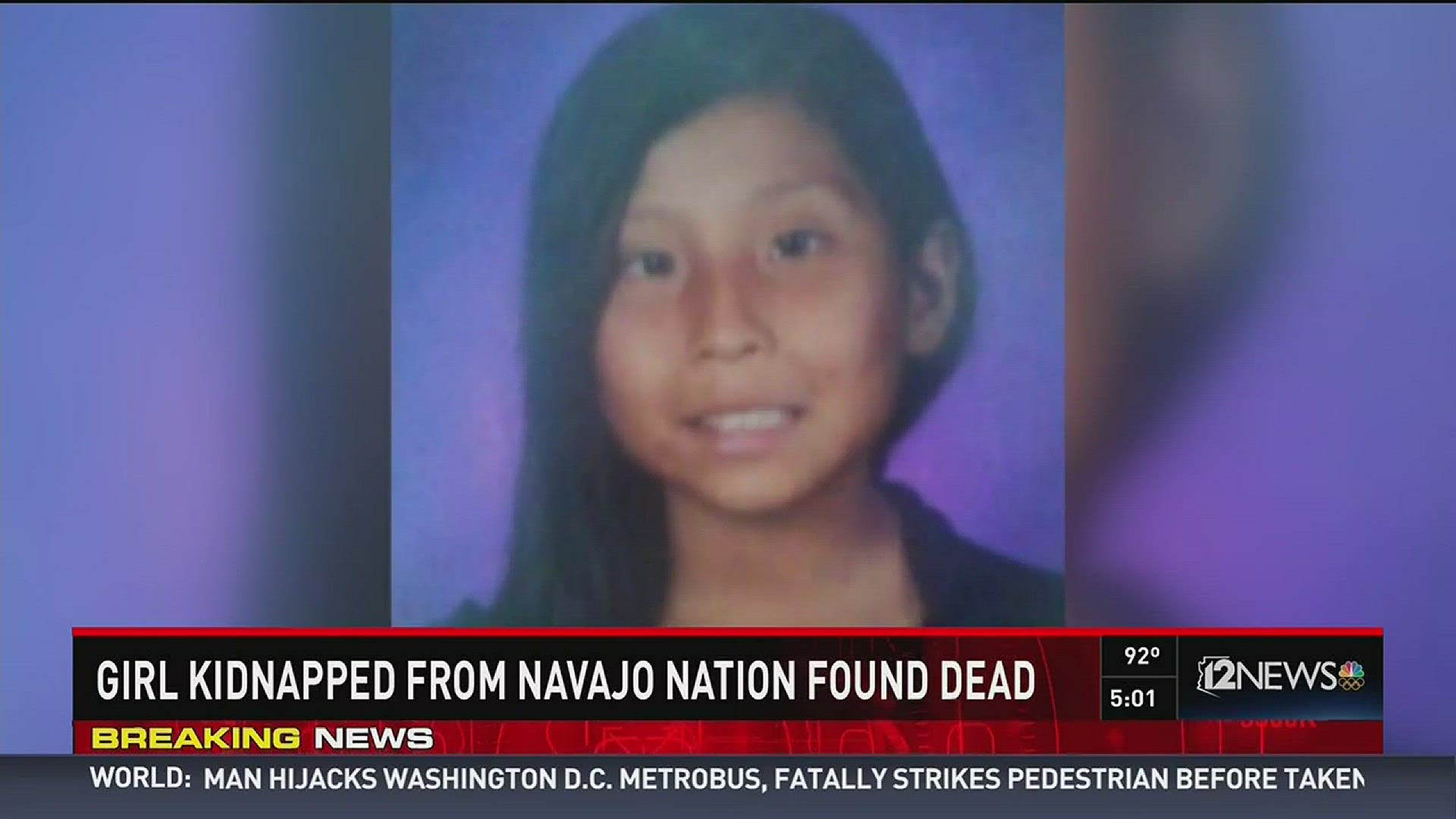 An 11-year-old girl was found dead on the Navajo Nation after being abducted