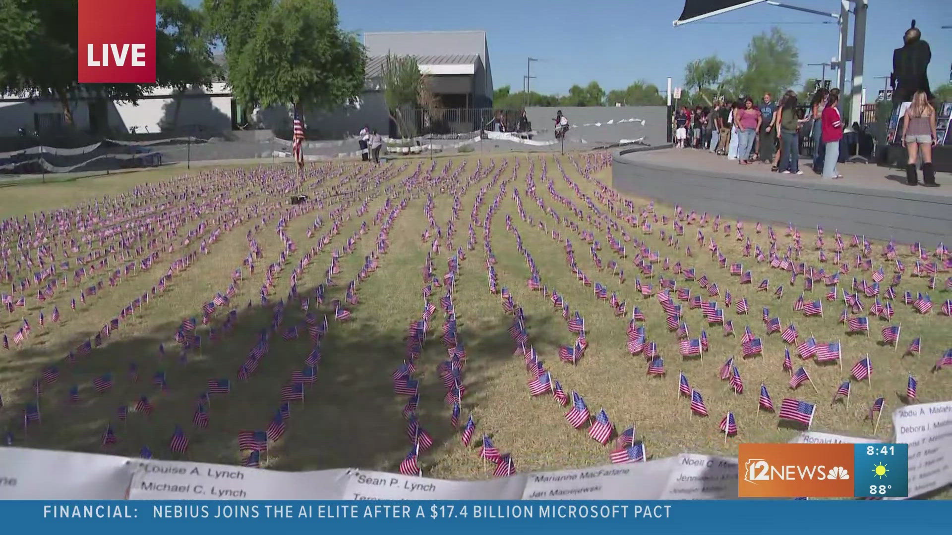 Students from Higley High School unveiled their "Field of Honor" in remembrance of the lives lost during 9/11 terrorist attacks in 2001.