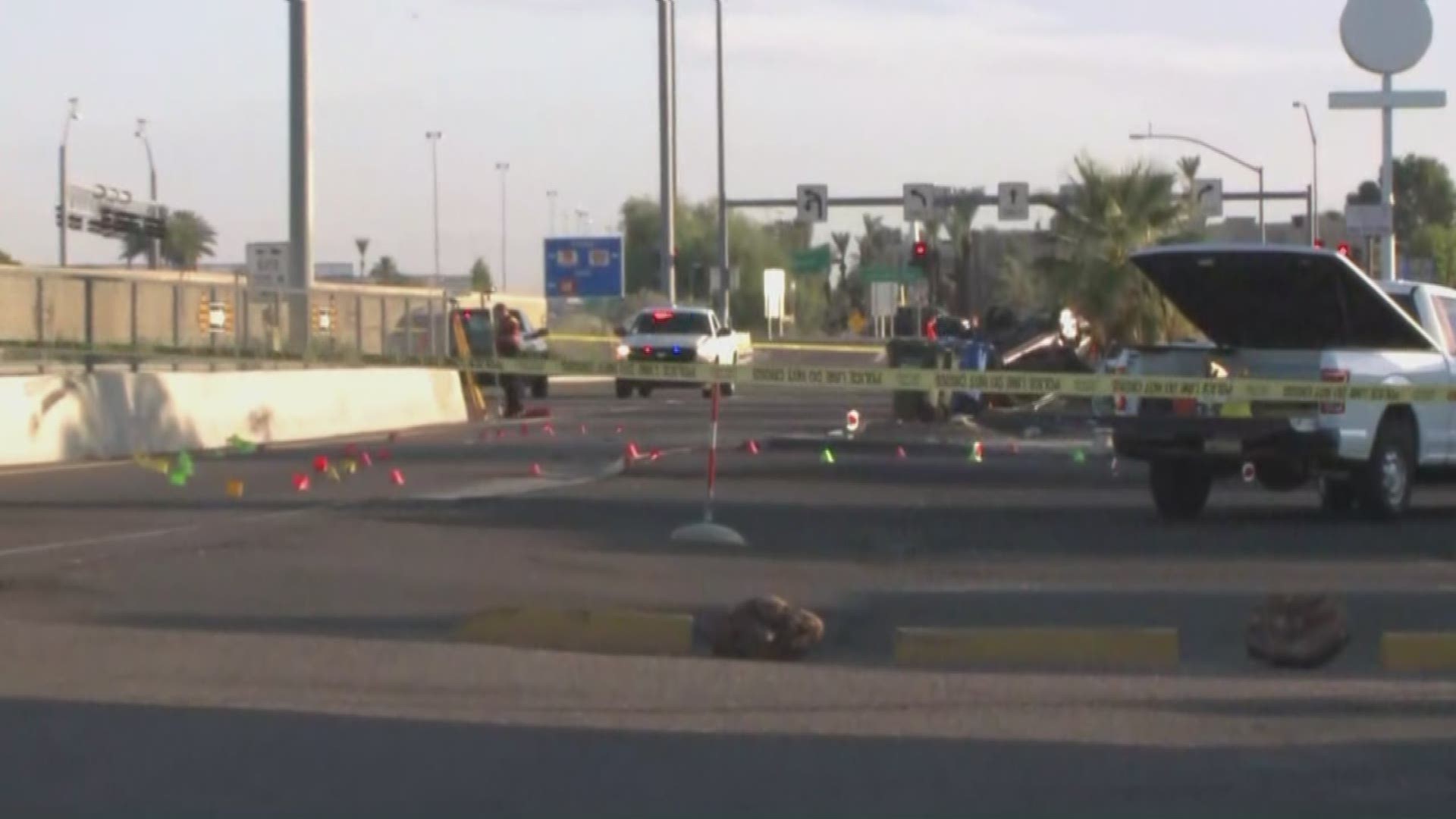 1 dead, vehicle overturned in crash on I-17 frontage road | 12news.com