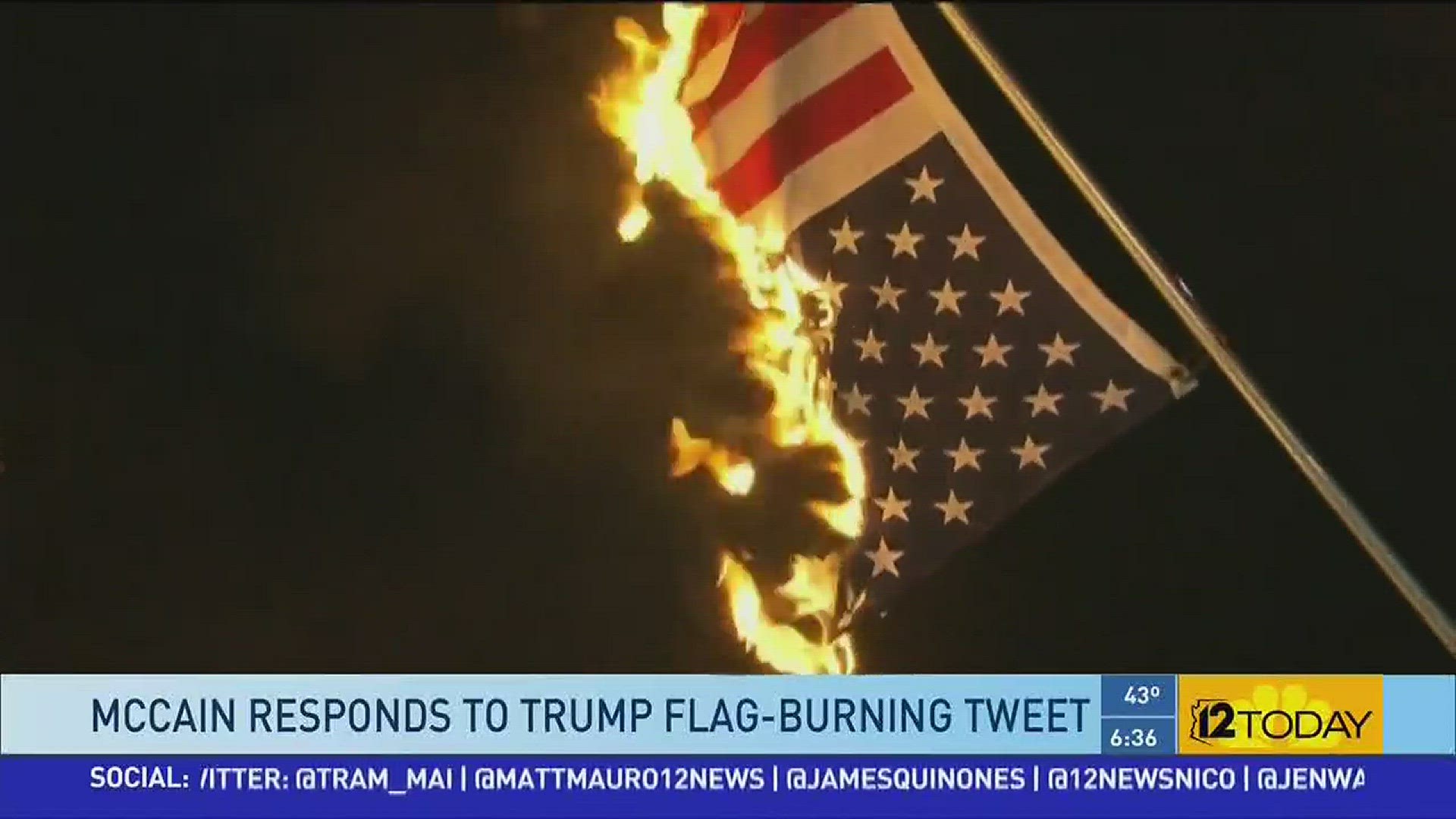 Here's what John McCain said about Donald Trump's tweet regarding punishment for burning the American flag.