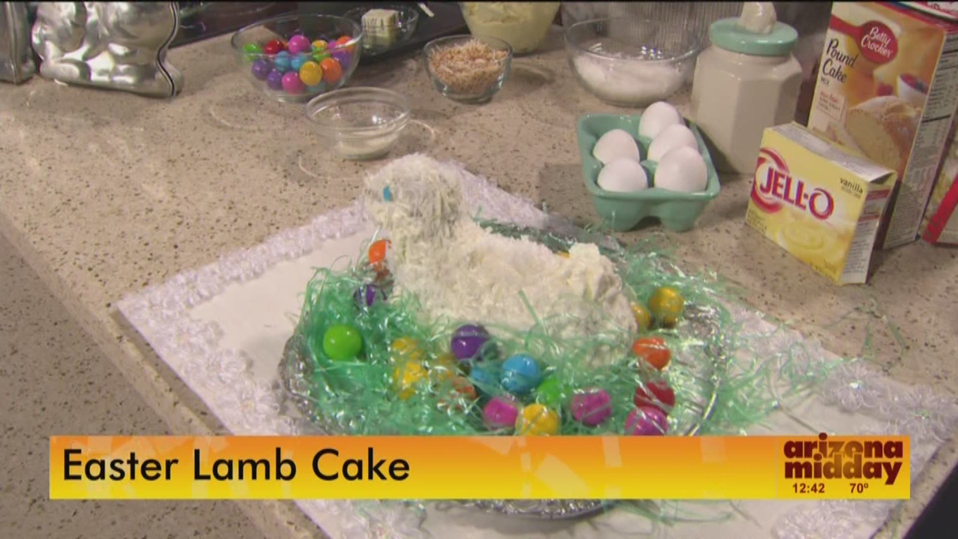 Rick and Jan are making lamb cake for Easter.