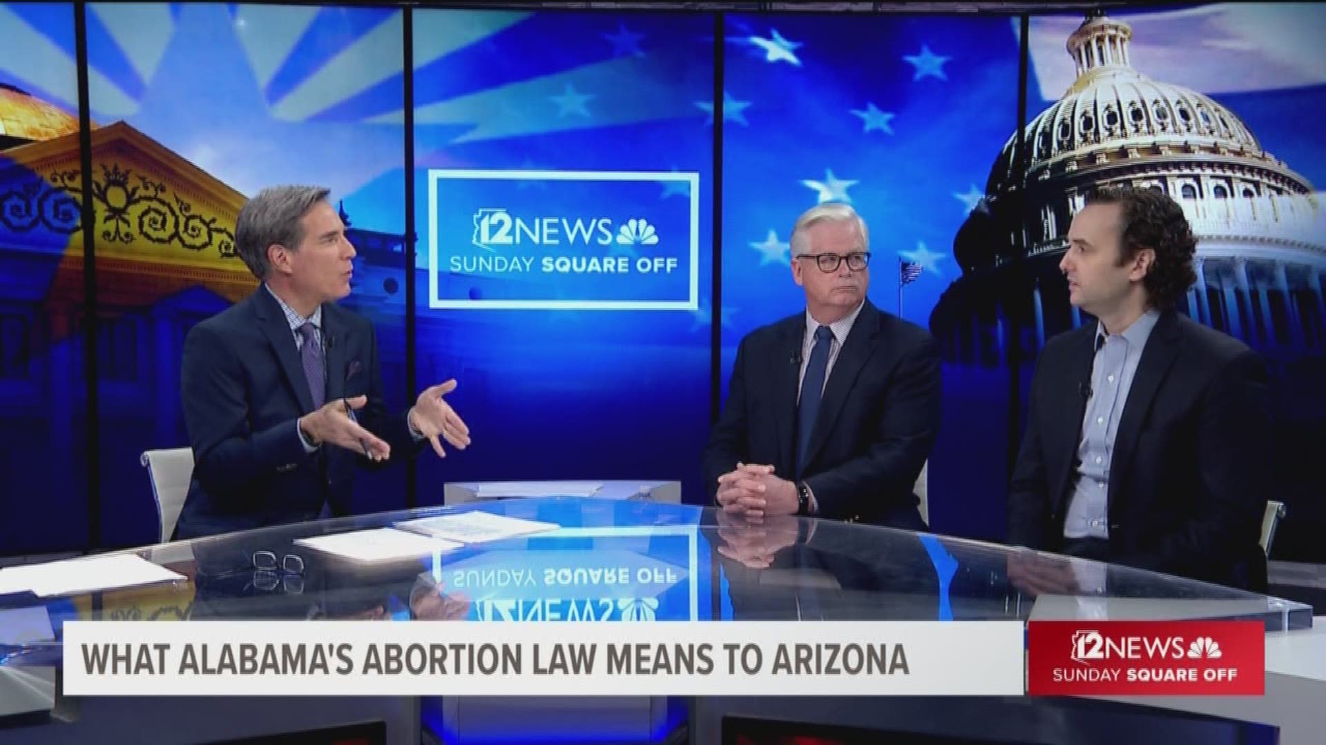 Watch the full Sunday Square Off from May 19, 2019 here. This week's topics include "What Alabama's abortion law means to Arizona," "What do Arizona Democrats want in the state budget," "Arizona inmates get prison medical bills," and "Arizona could be hit harder by tariffs."