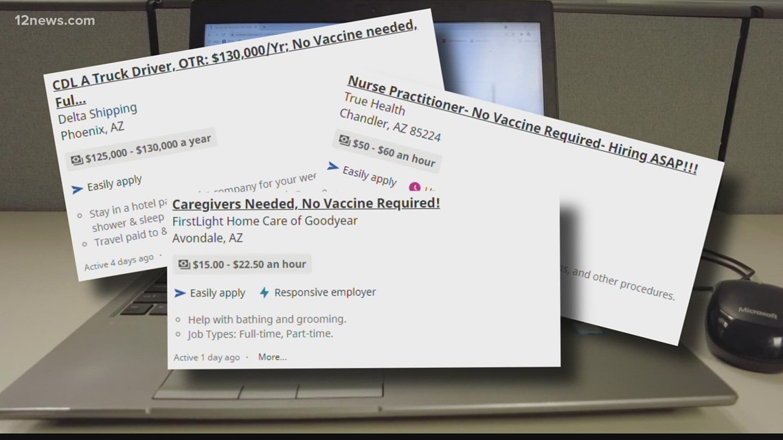 ‘Tidak perlu vaksin’ digunakan pada posting pekerjaan