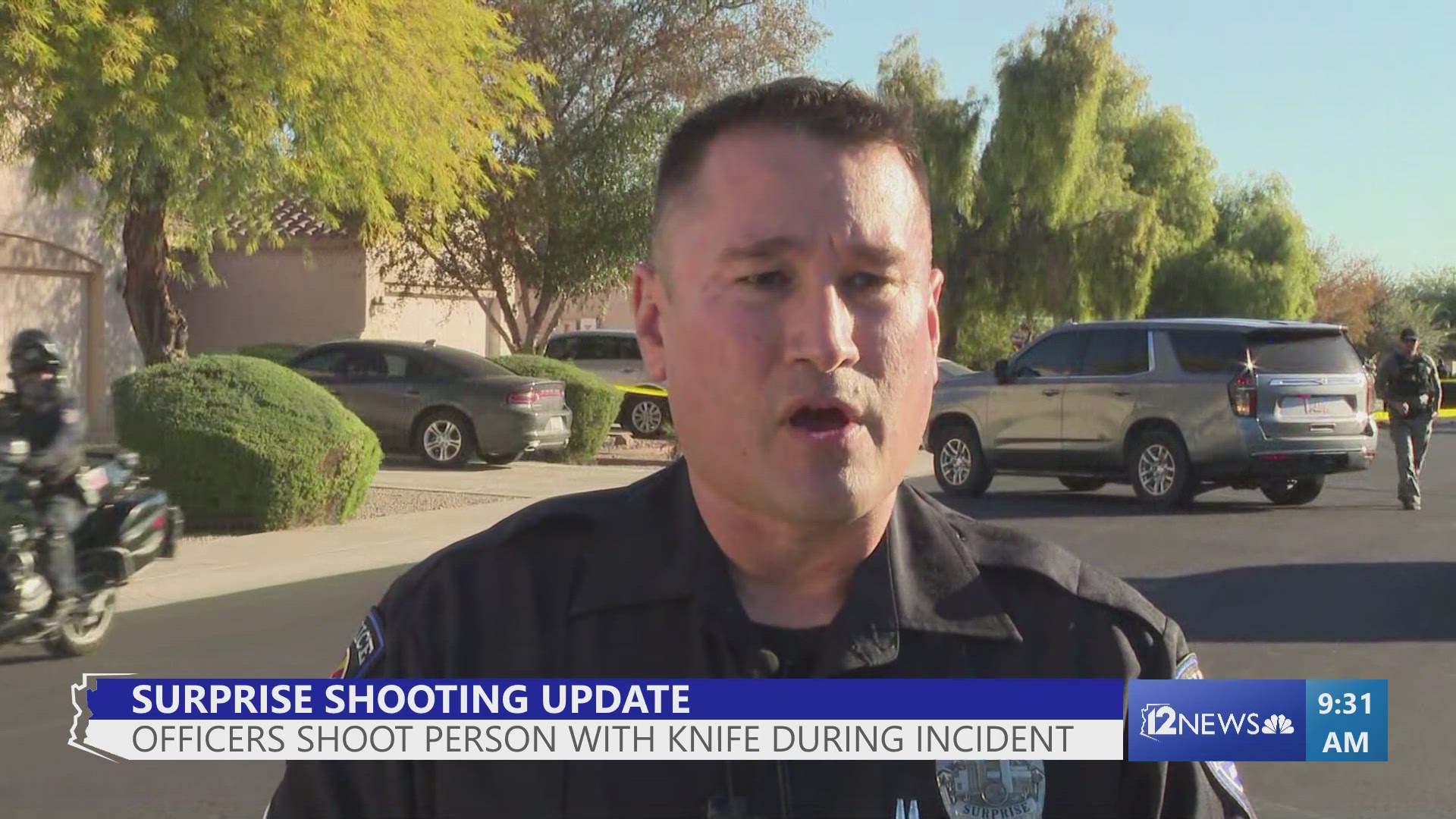 Officials with the Surprise Police Department give an update on a shooting involving officers and a man with a knife on Dec. 11.