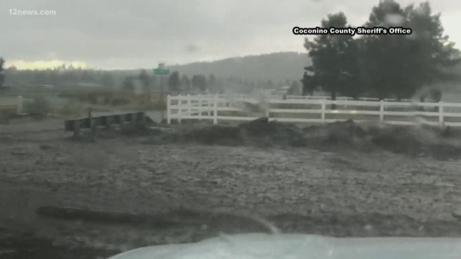 Heavy rains north of Flagstaff flooded areas along the Highway 89 corridor Wednesday afternoon.