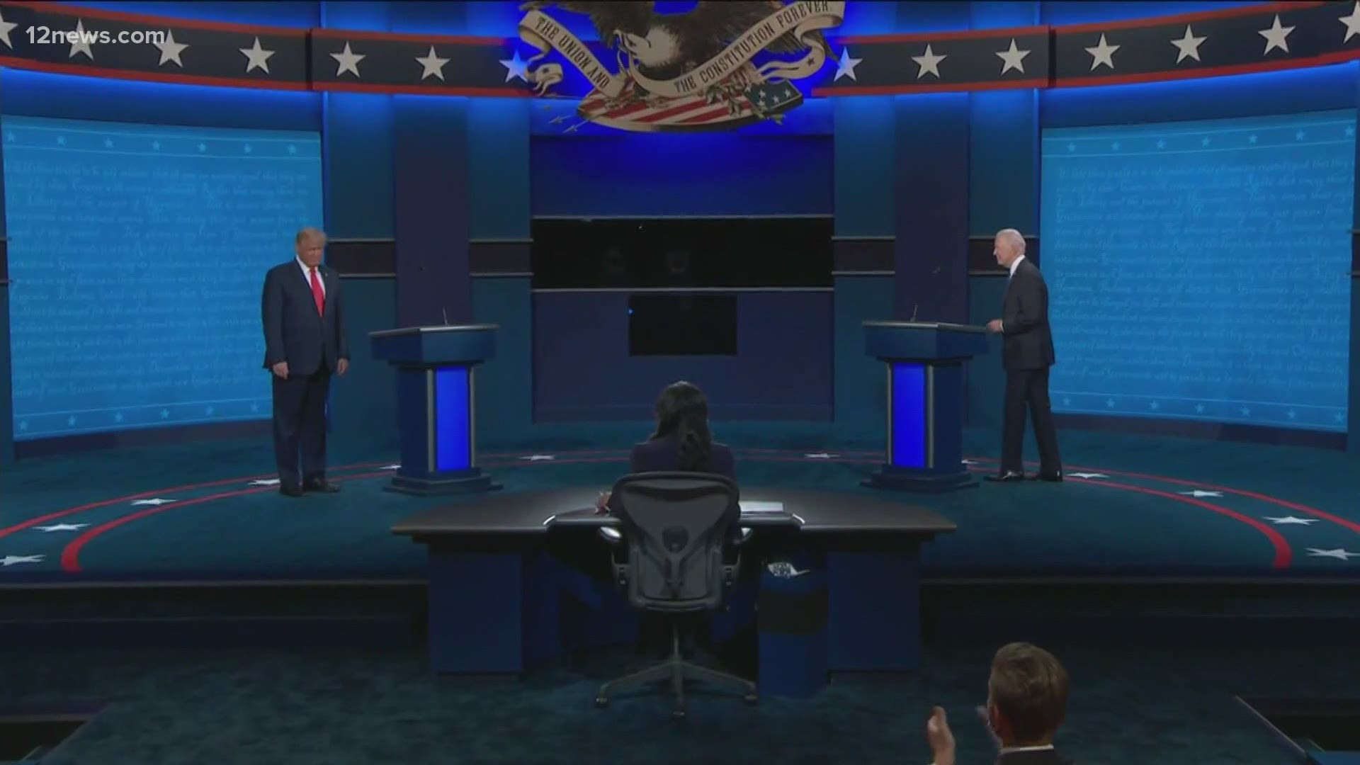 Body language expert Traci Brown says this debate revealed a calmer, controlled President Donald Trump. Joe Biden was less expressive but had less conviction.