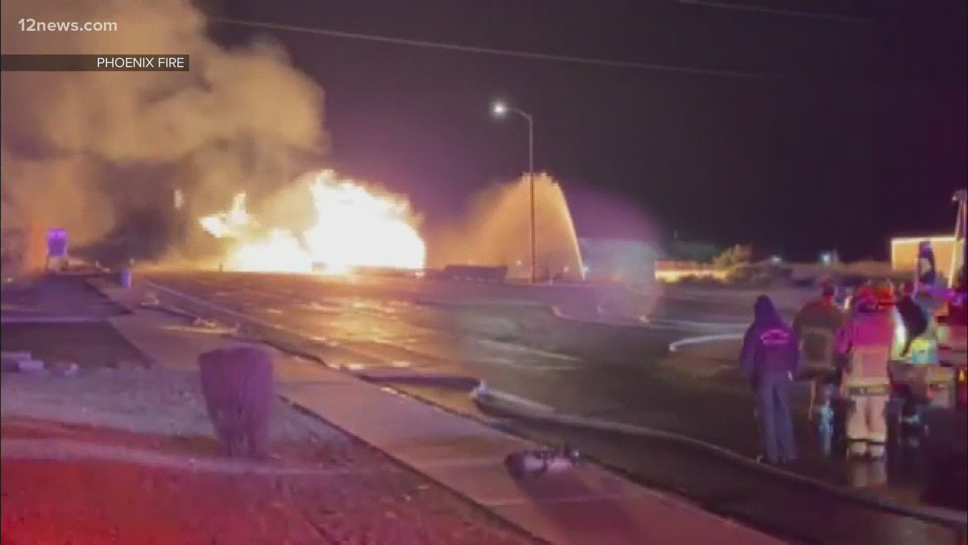 A gas line fire sent flames 30 feet into the air and damaged a major bridge across the Salt River. Now, the 7th Street bridge will be closed for months.