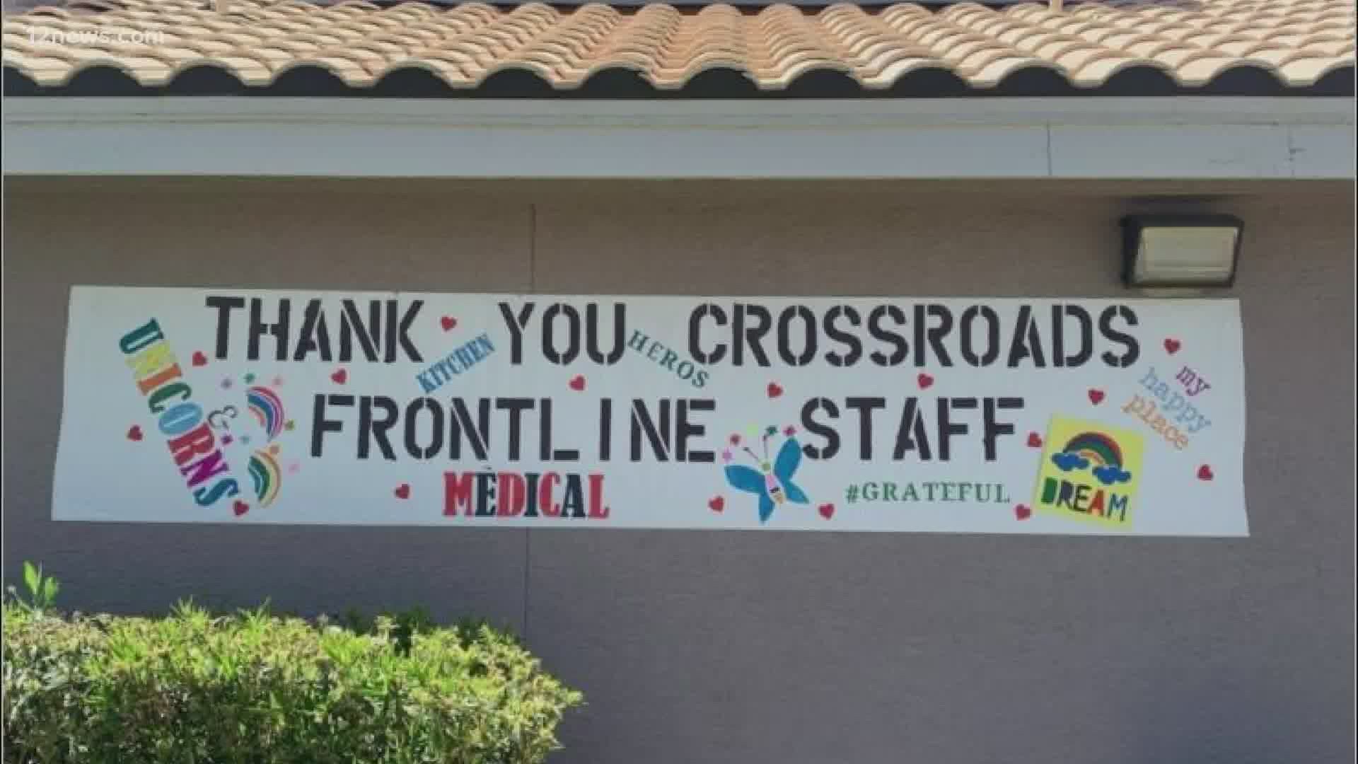 Check out this anonymous act of kindness. Essential workers at all eight Crossroads locations in the Valley were greeted with “thank you" banners.