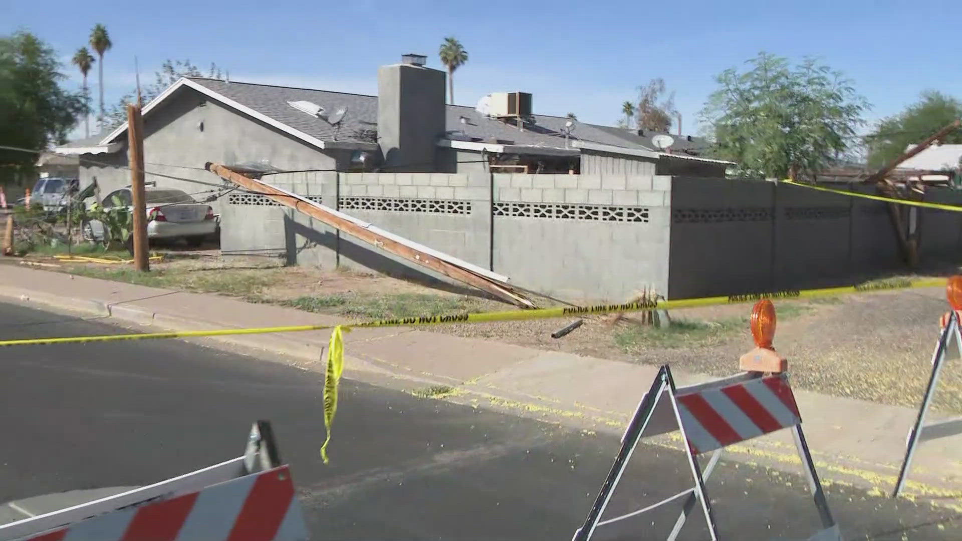 Power outages were reported Nov. 11 in a residential area near 35th and Dunlap avenues in Phoenix after a semi truck reportedly ripped out utility poles.