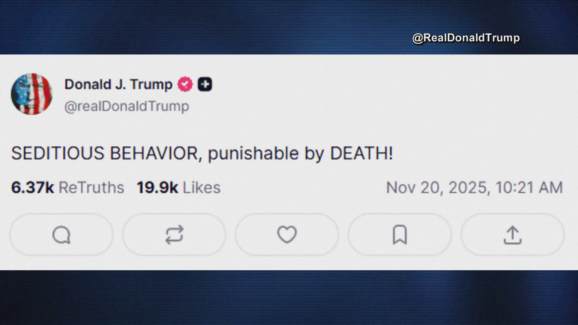 Arizona Senator Mark Kelly responded after a social media post from President Donald Trump appeared to call him and other Democrats seditious "traitors."