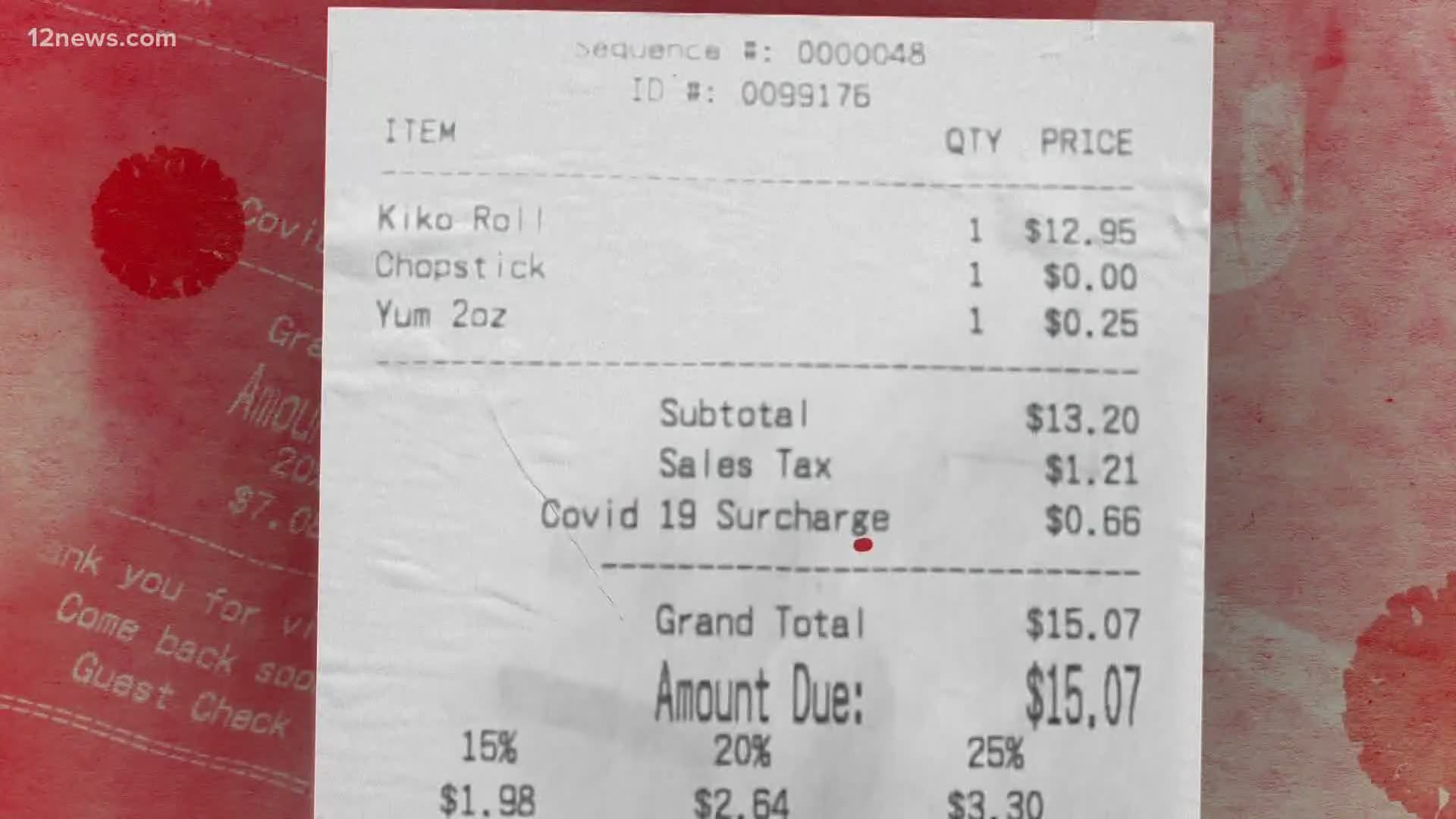 Some businesses are adding a Coronavirus surcharge to customer bills to offset the cost of being closed and reopening.