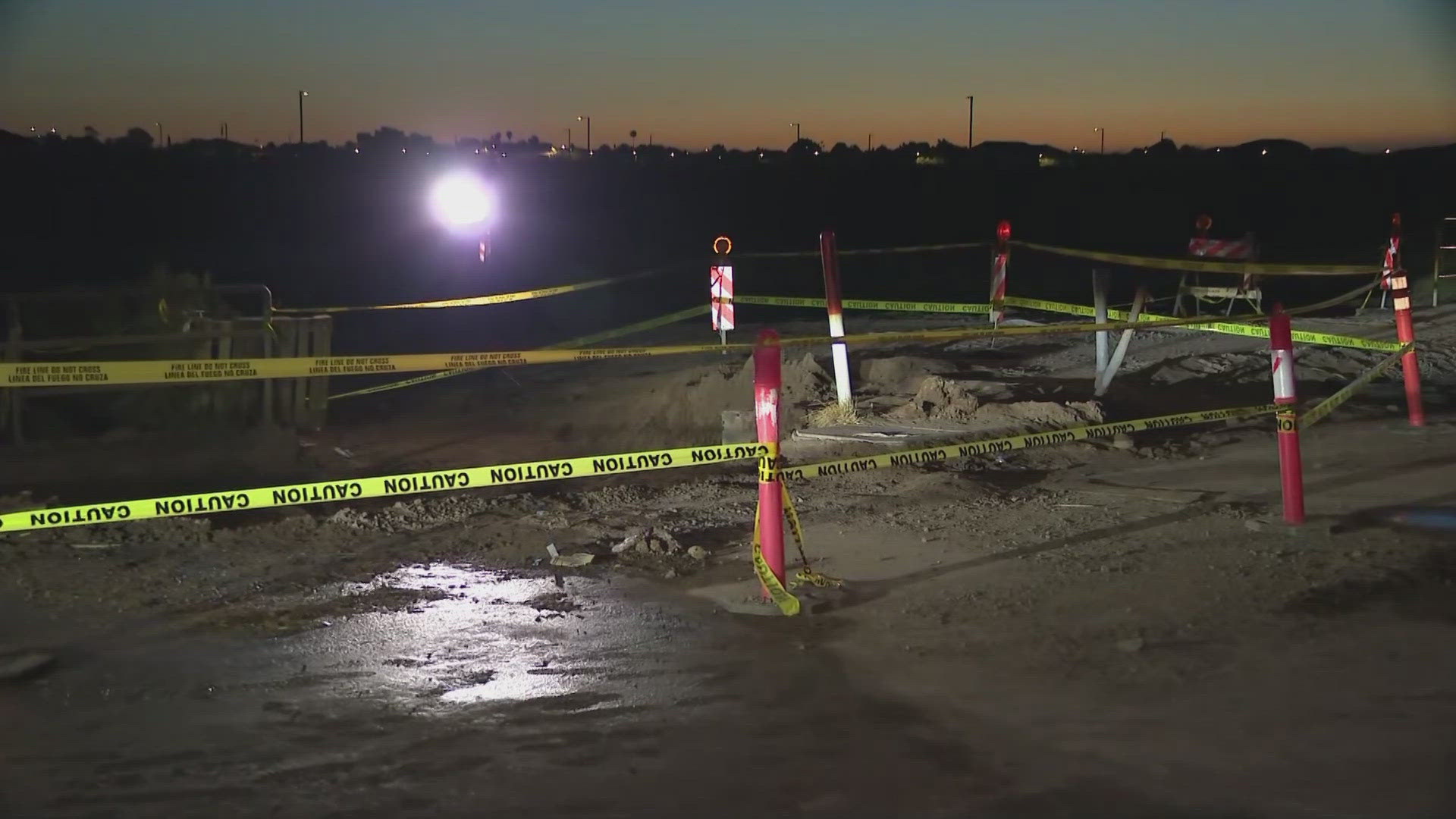 When rescue crews arrived at the scene, they then attempted to extricate the trapped individual, but more dirt continued caving in on the area. 