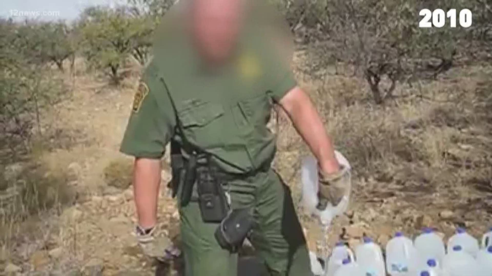 Hidden video showed Arizona Border Agents dumping water from stations left by a humanitarian group called No More Deaths who documented the vandalism.
