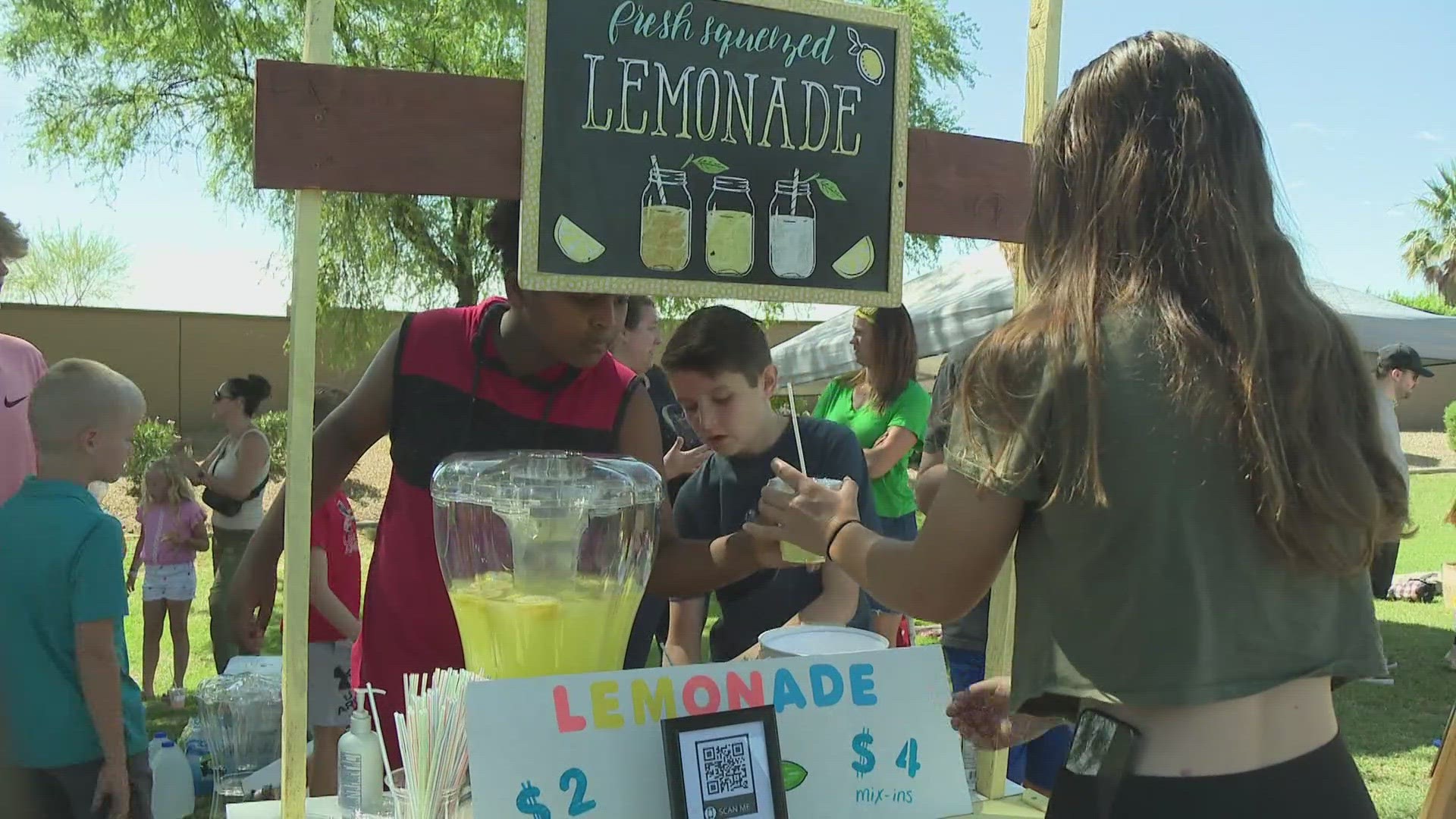 On Saturday kids in the Valley hosted a lemonade stand to raise money for a cure for retinitis pigmentosa, a rare eye disease, in support of a friend who has it