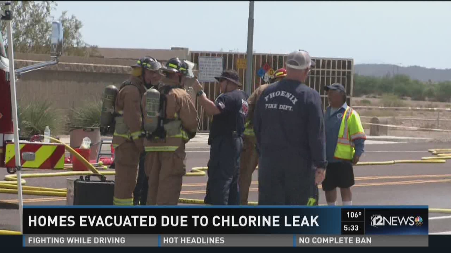 Homes evacuated due to chlorine leak