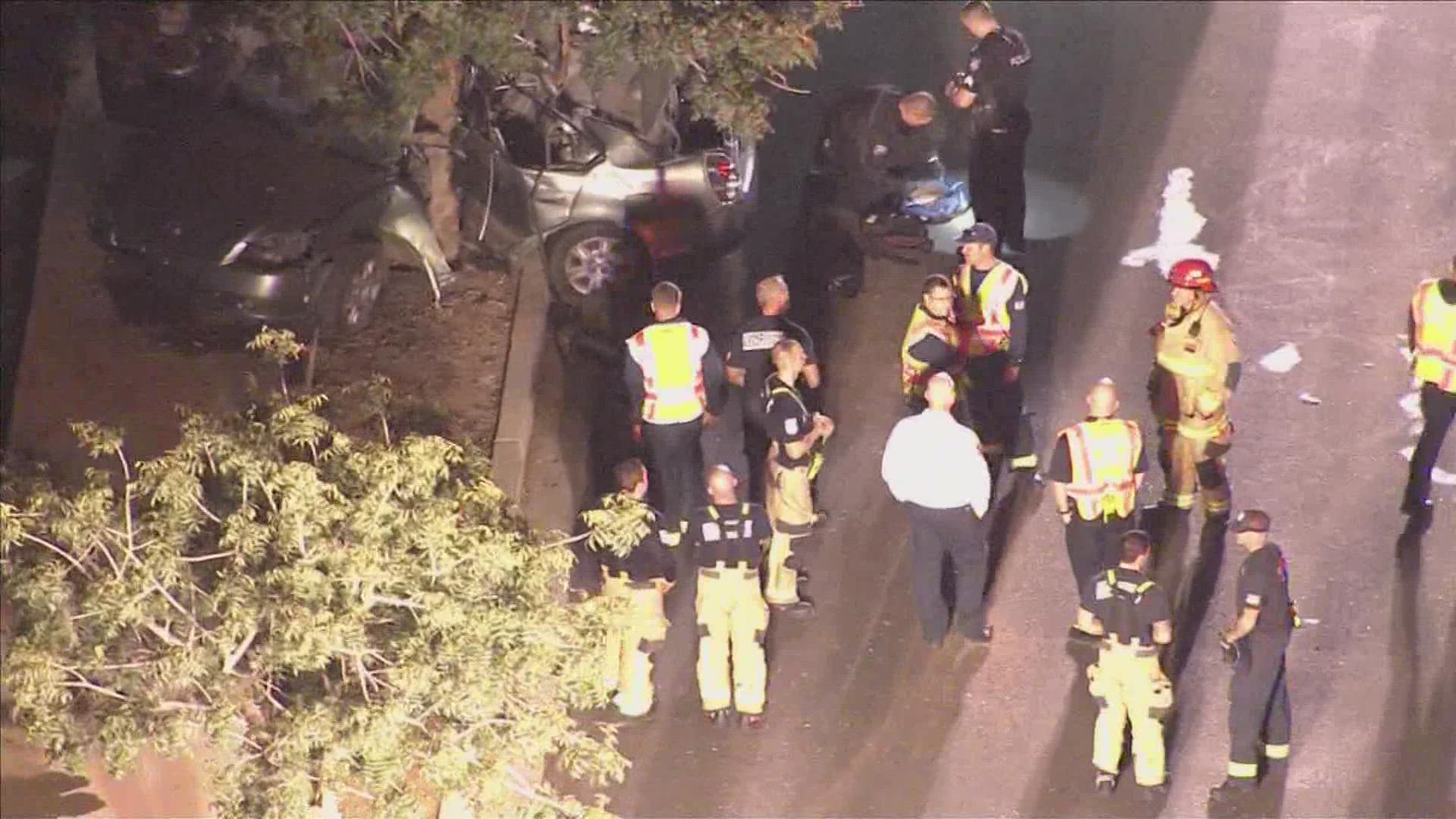Surprise police say the single-vehicle crash happened Wednesday evening near 151st Avenue and Paradise Lane.