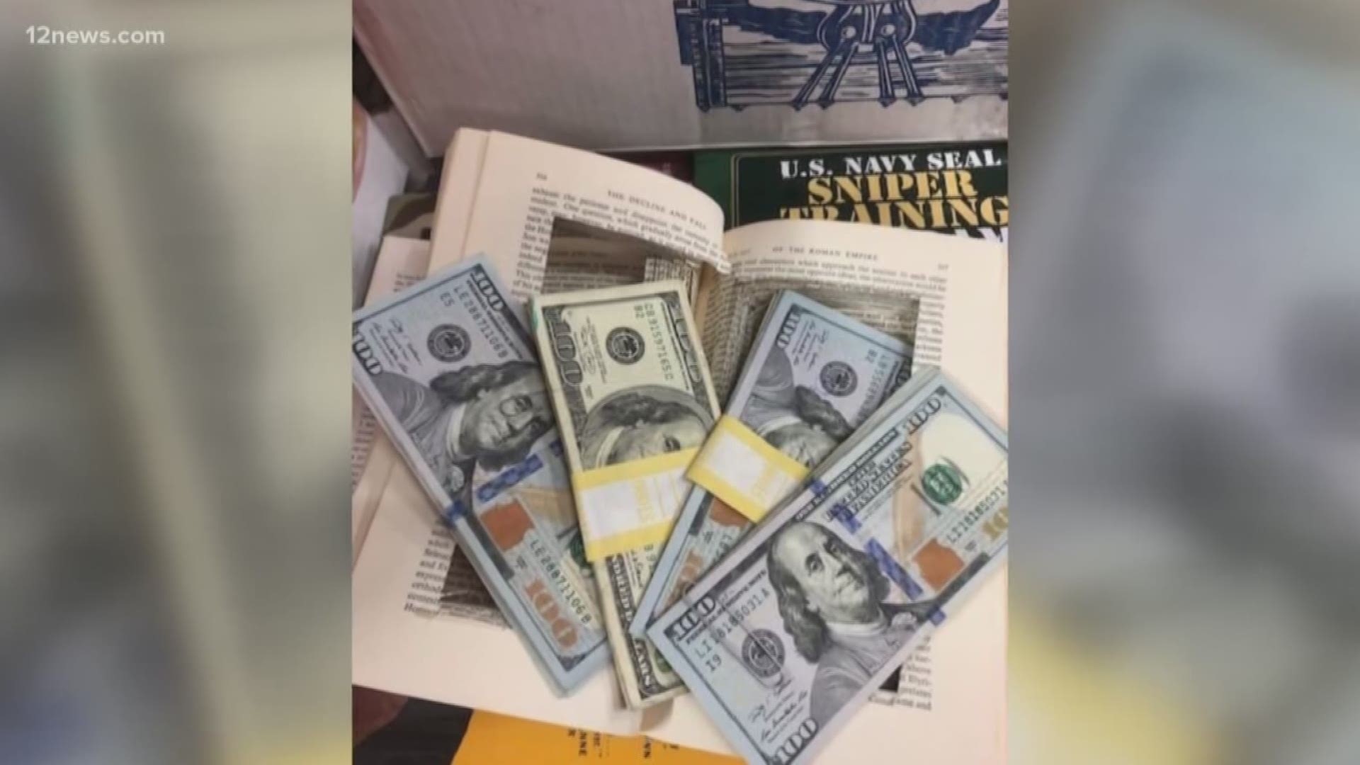 Hidden among a half million books was $4,000, and VNSA volunteer Cathy McAllister was the lucky one to find it. Someone had taken an Exacto knife to a donated book with the money inside. Luckily, the owner's address was with the book and the money was returned.