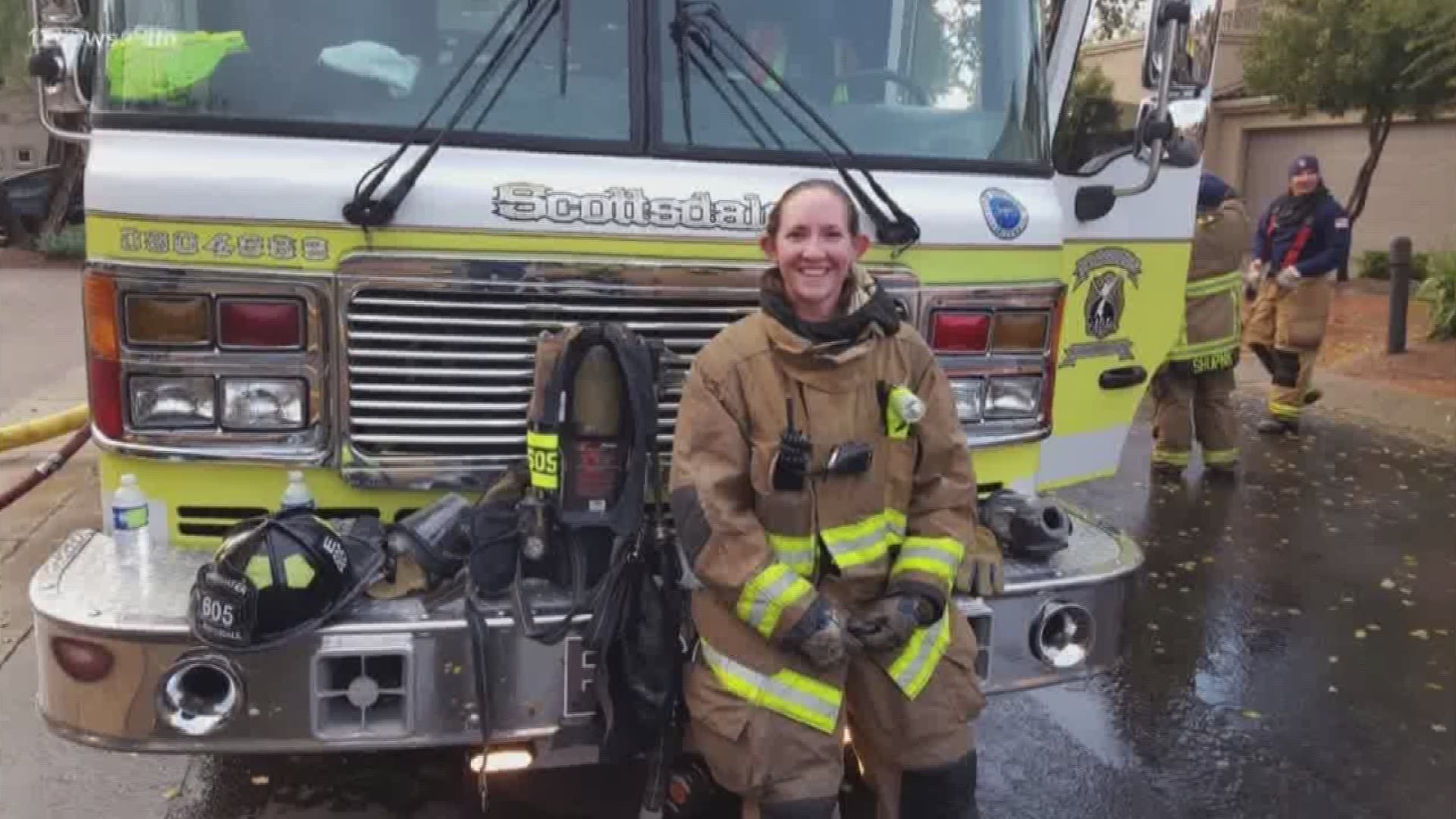 Jessie Vazquez, a female firefighter with the Scottsdale fire department, is looking to the future to inspire other women to join the force.