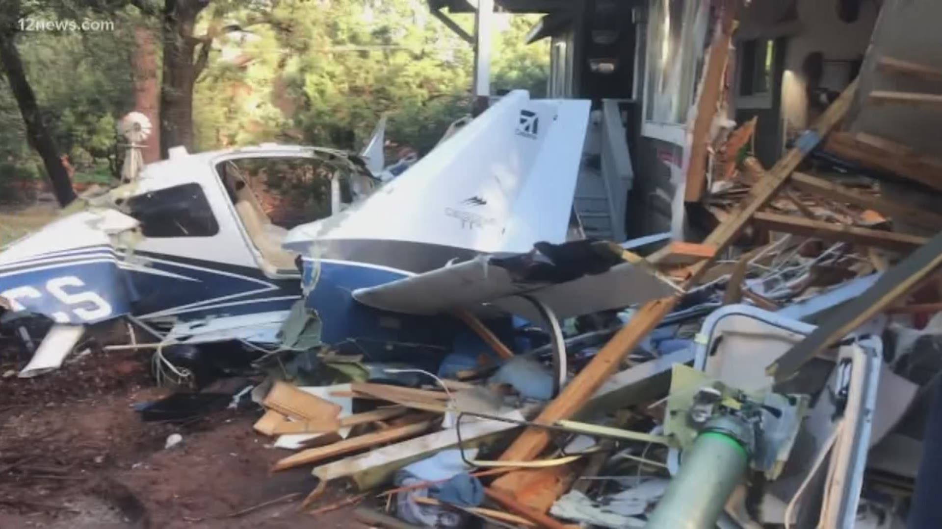 A single engine Cessna slammed into the house of a Paysen man over the weekend. The two people on board have been identified as residents of Phoenix.