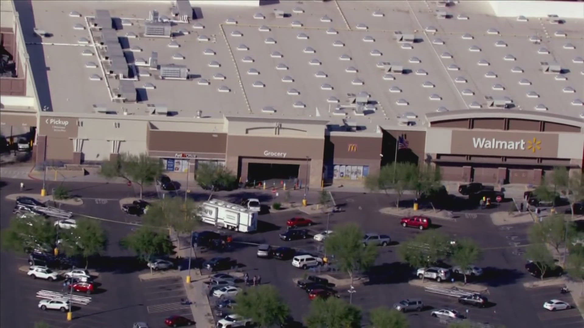 A woman died after she was hit by a vehicle in the parking lot of a Walmart in Goodyear.