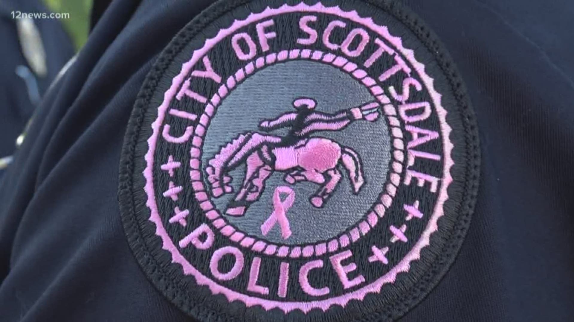 Scottsdale PD is taking part in the Pink Patch Project to honor Breast Cancer Awareness Month. They also presented a check to survivors on Tuesday