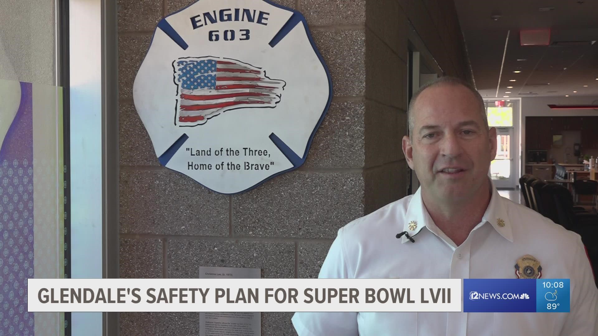 New Glendale fire chief says they are ready to host the Super Bowl in February.