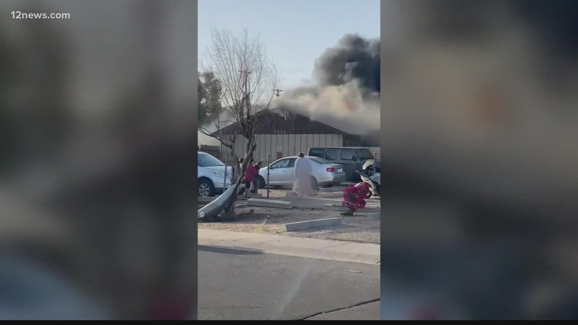Mesa police said Lt. Bryan Soller was patrolling near 64th and Main streets when he saw a house fully engulfed in flames and jumped into action.