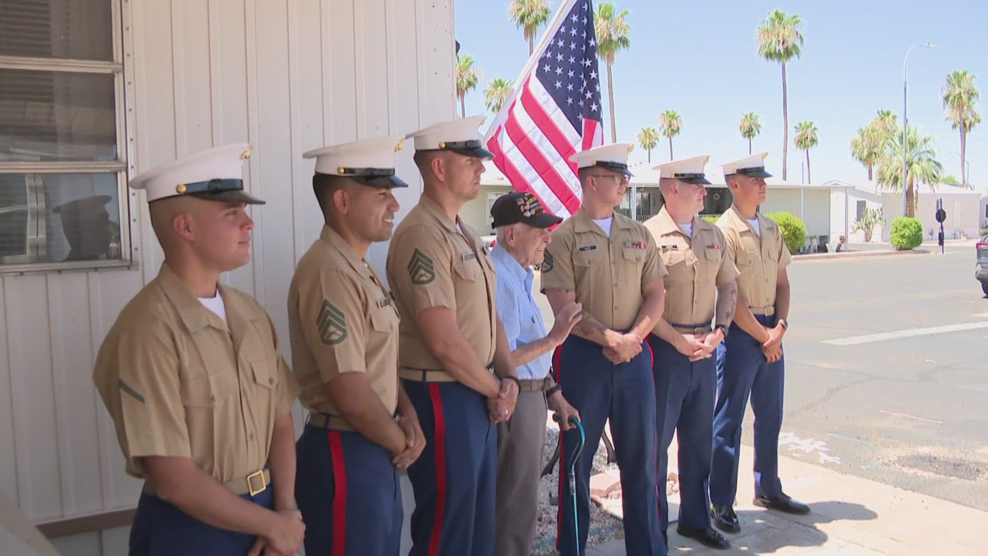 Local marine a performed a heartwarming gesture for the veteran in Mesa.