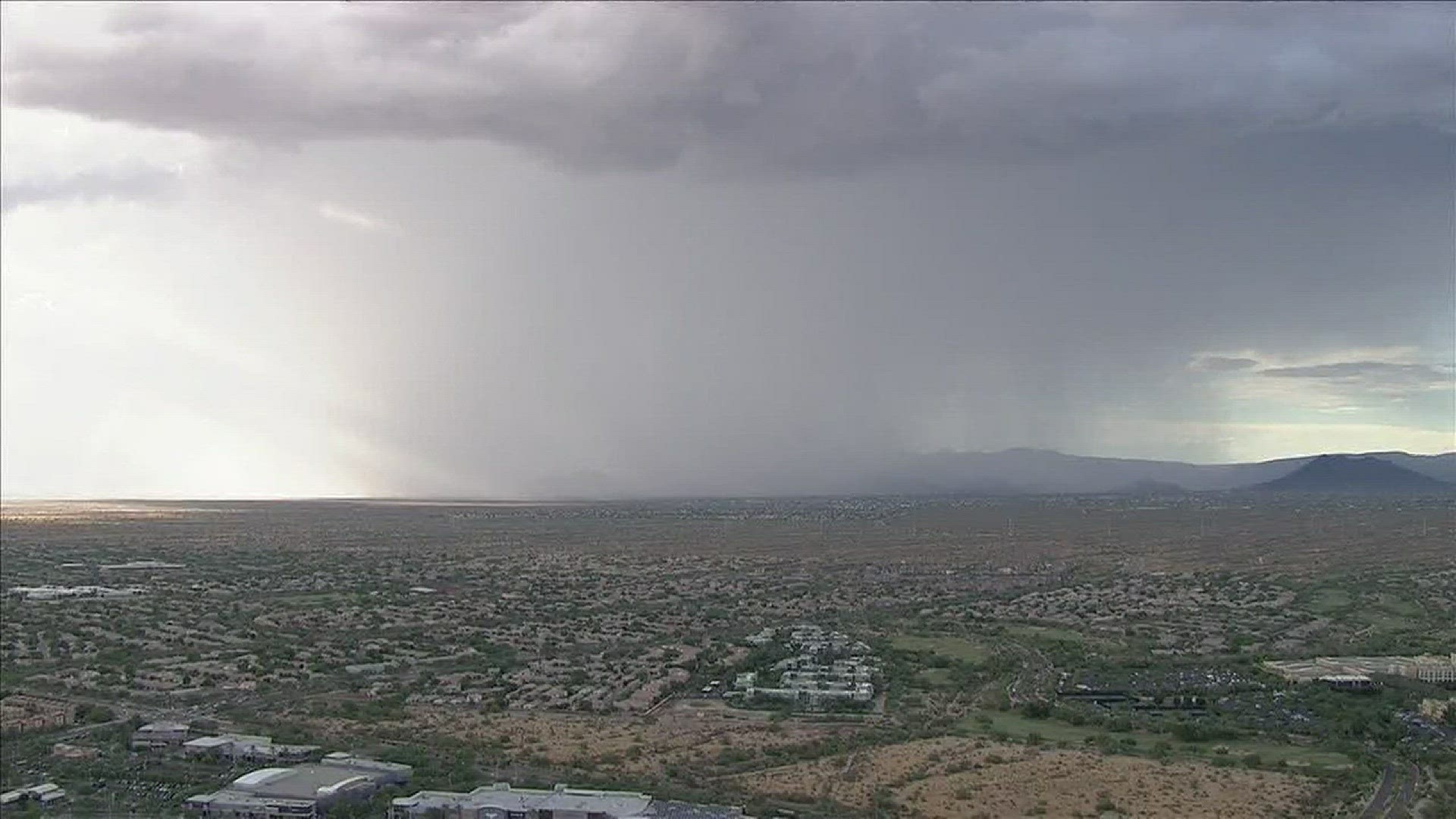 Wind and rain hitting north Phoenix with scattered showers throughout the Valley.