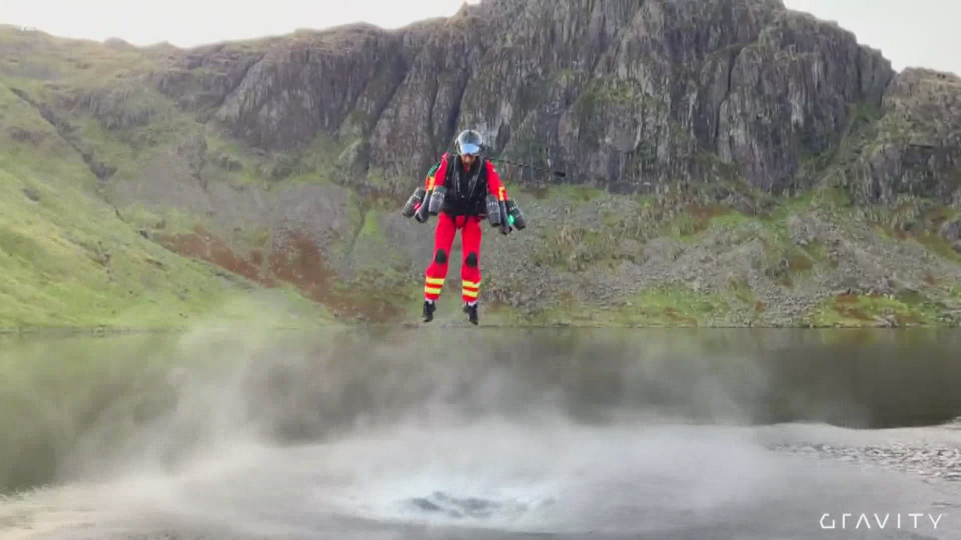 It looks like something out of a sci-fi movie, but Gravity Industries says this jet pack can make a 25-minute hike in just 90 seconds.