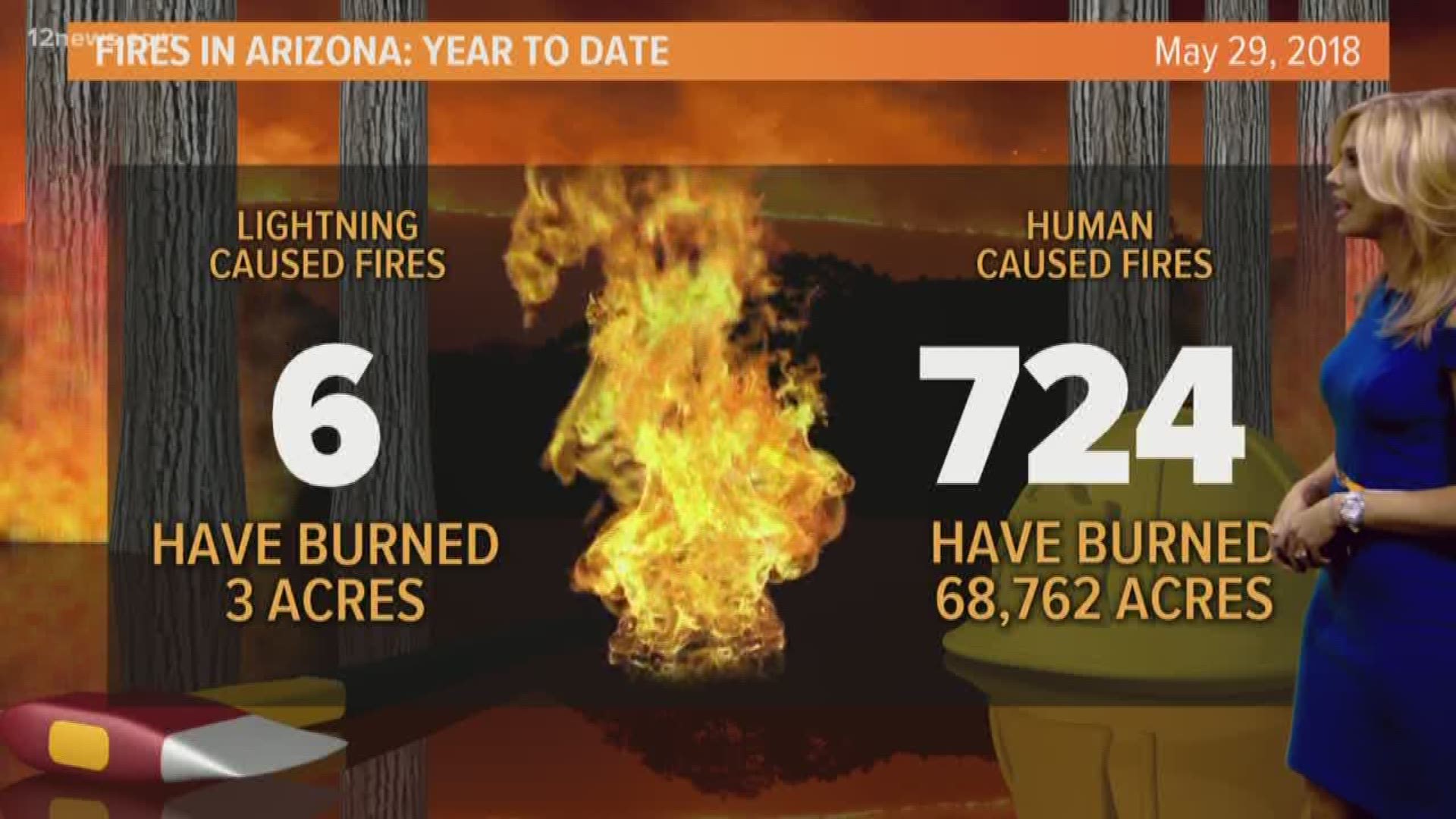 Human caused wildfires in Arizona have already burned about 69,000 acres in 2018.