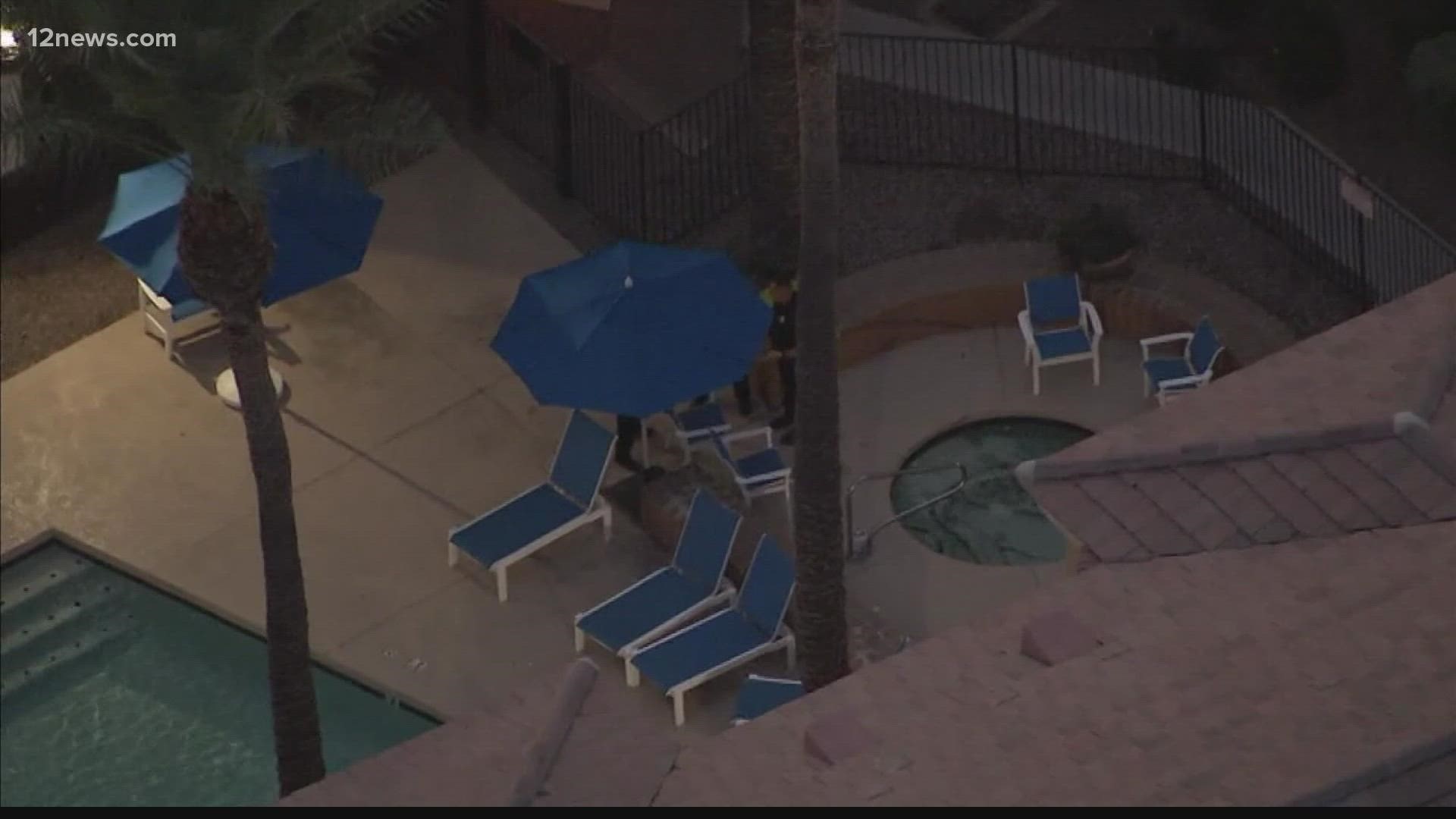 A young girl was rushed to a hospital after she was found unconscious at an apartment pool in central Phoenix on Monday.