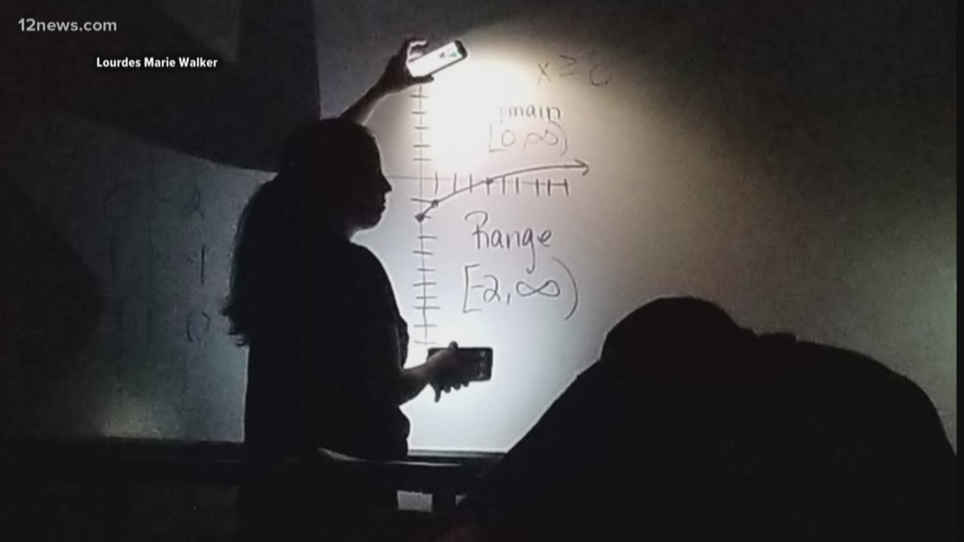 When the lights went out during Professor Roxanne Klassen's math class at Mesa Community College, her students were determined to keep learning.