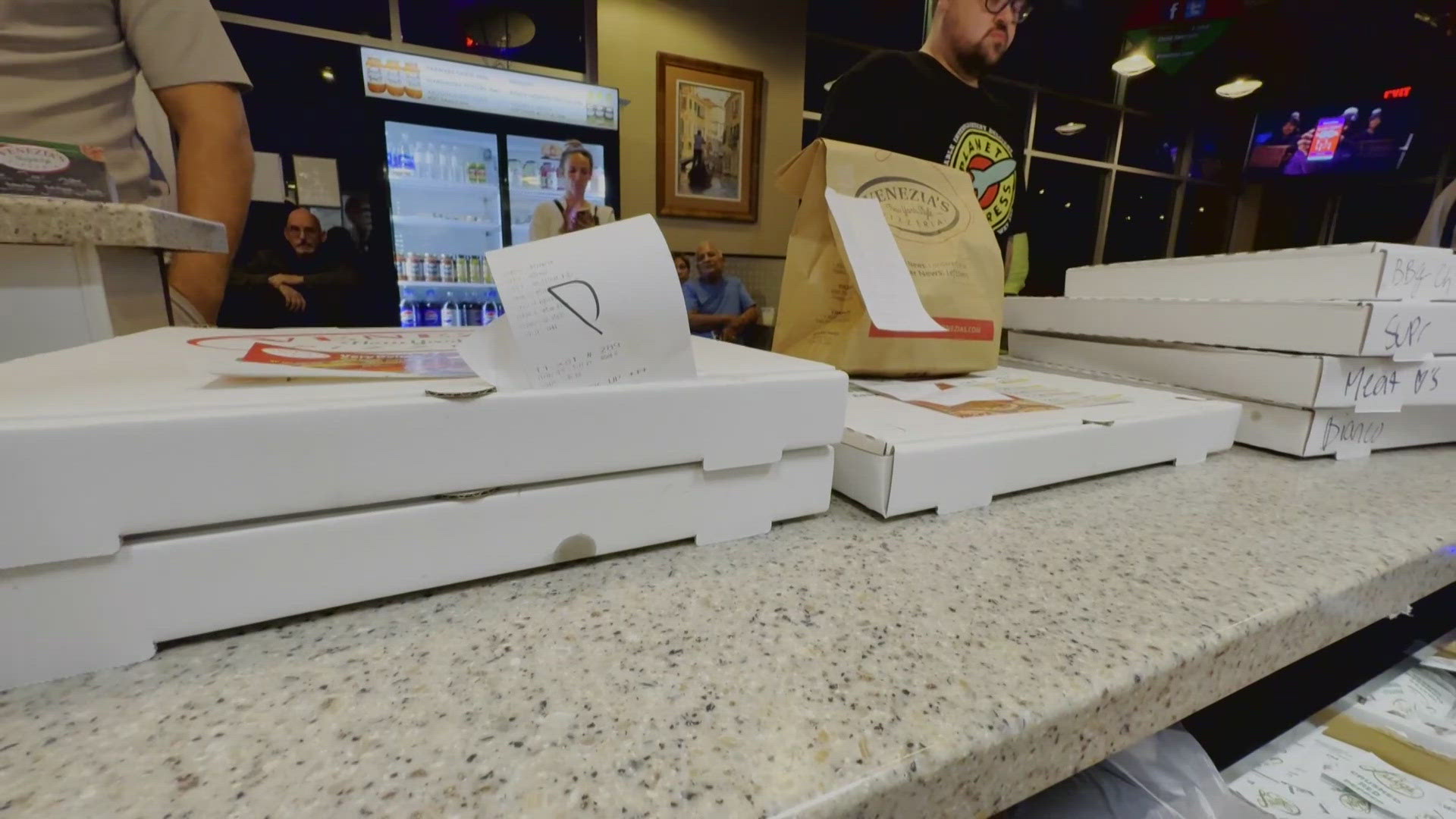 Valley pizza shops were slammed with customers who wanted to have an easy meal before cooking the big feast.