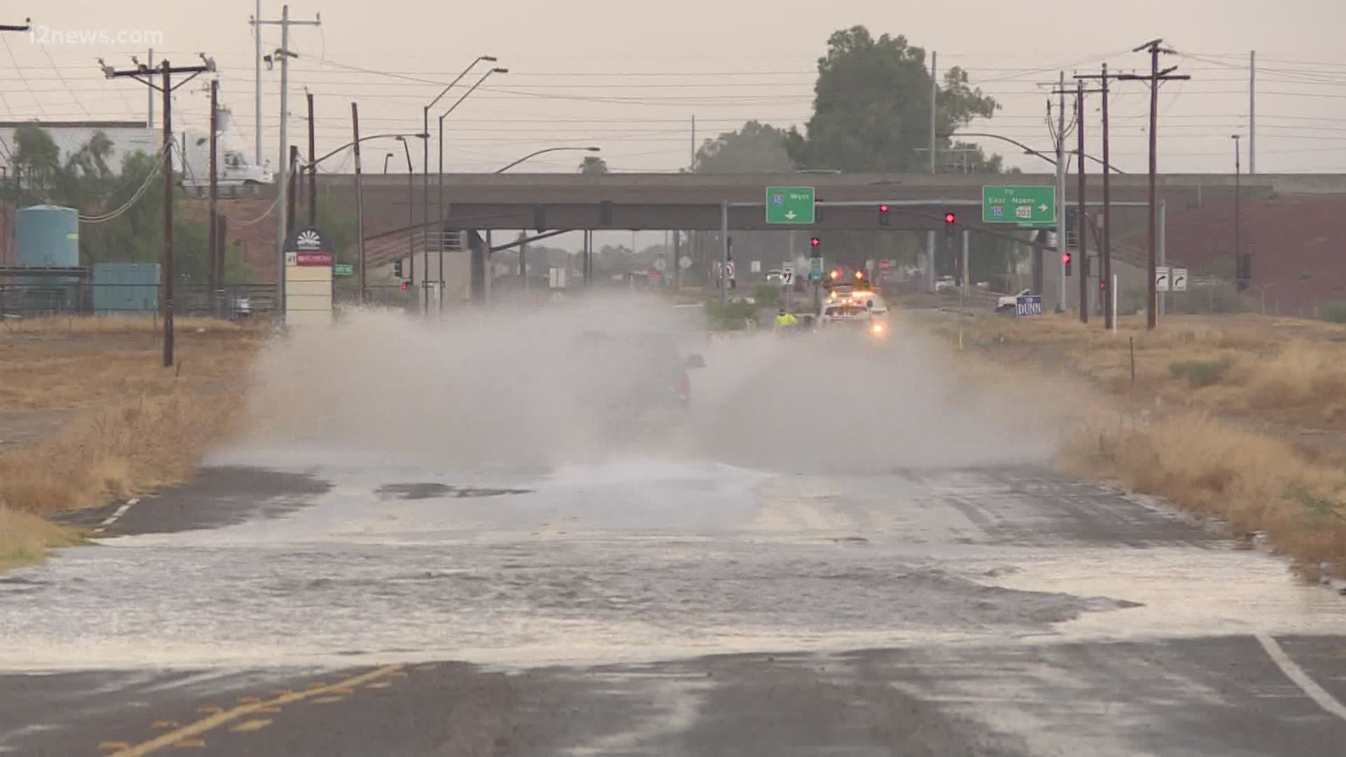 Monsoon storms battered people across Arizona Thursday, and even parts of the West Valley saw rain.