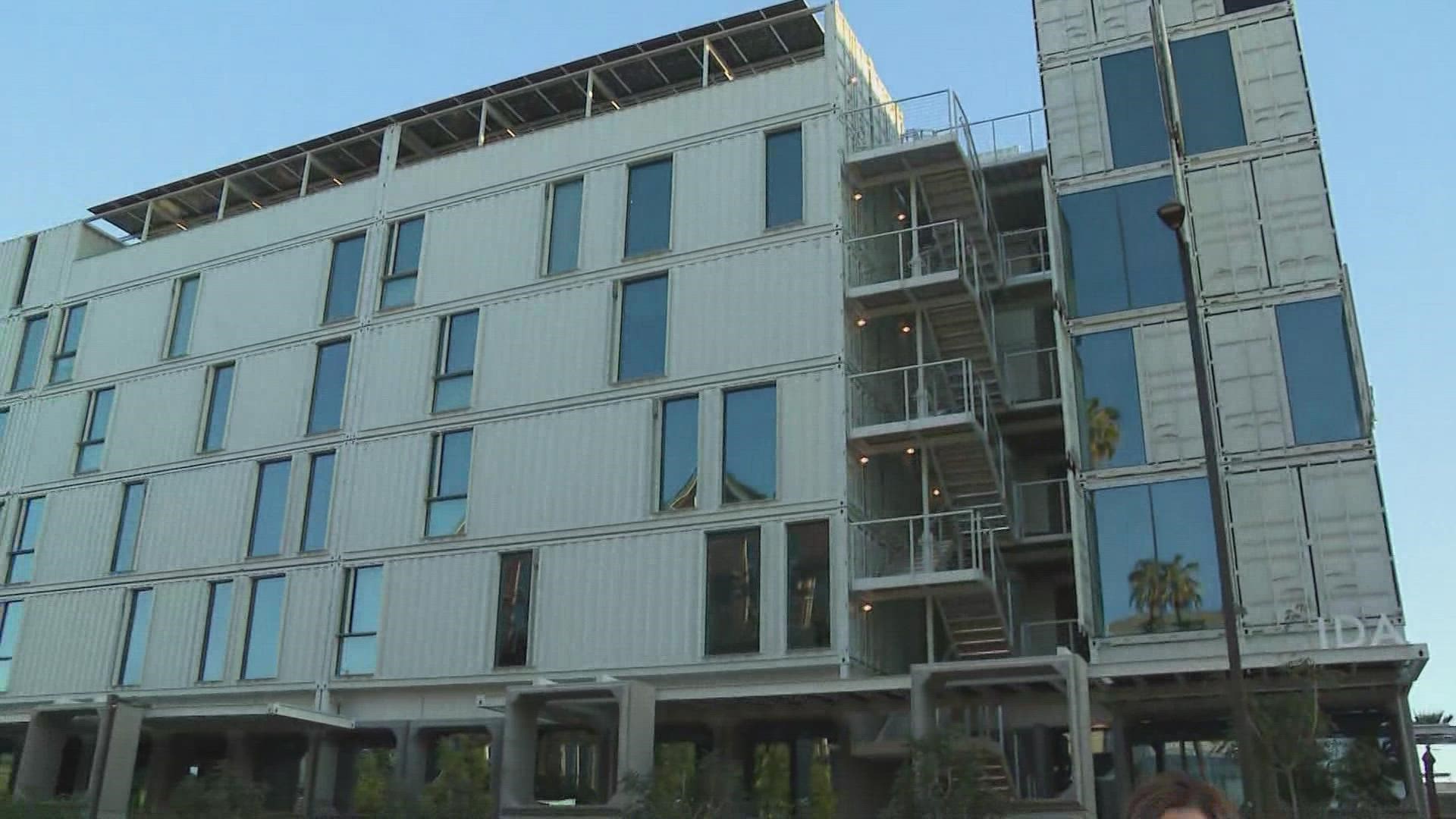 A new housing complex made out of shipping containers is open for business in downtown Phoenix. Jen Wahl has more on this story.