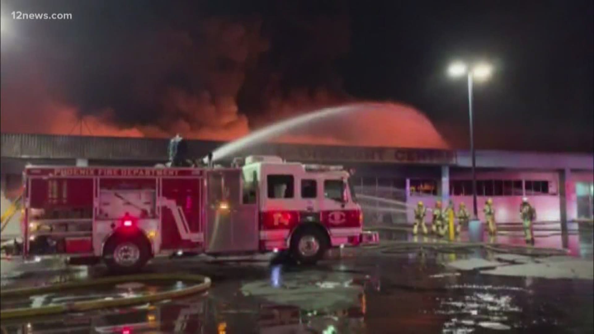 Firefighters battled a large blaze at a Phoenix strip mall overnight. Team 12's Trisha Hendricks has the latest.