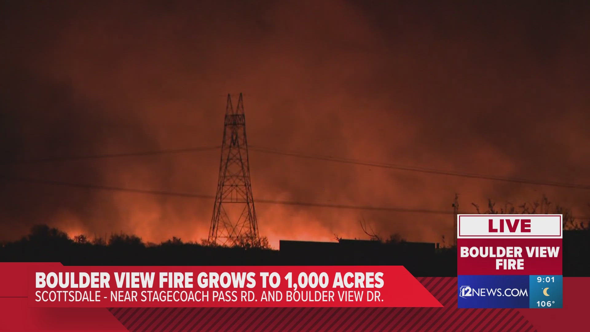 The fire has burned more than 1,000 acres.